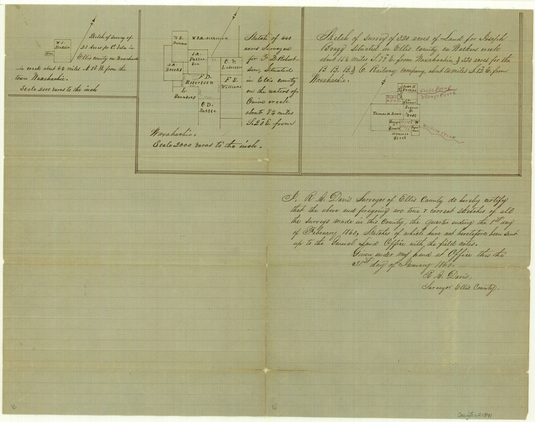 21841, Ellis County Sketch File 8, General Map Collection