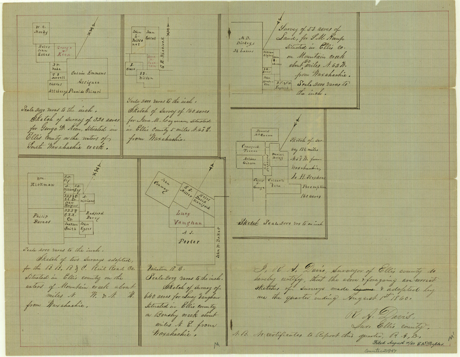 21847, Ellis County Sketch File 11, General Map Collection