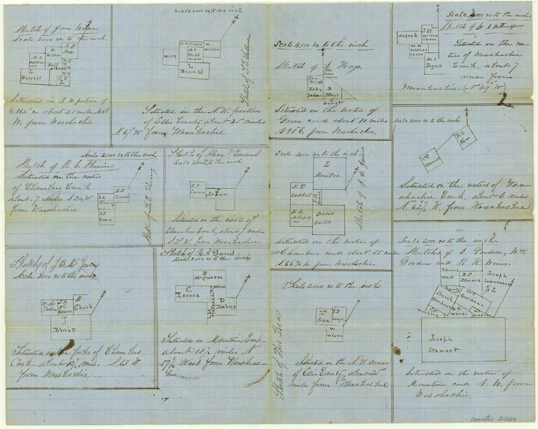 21864, Ellis County Sketch File 18a, General Map Collection