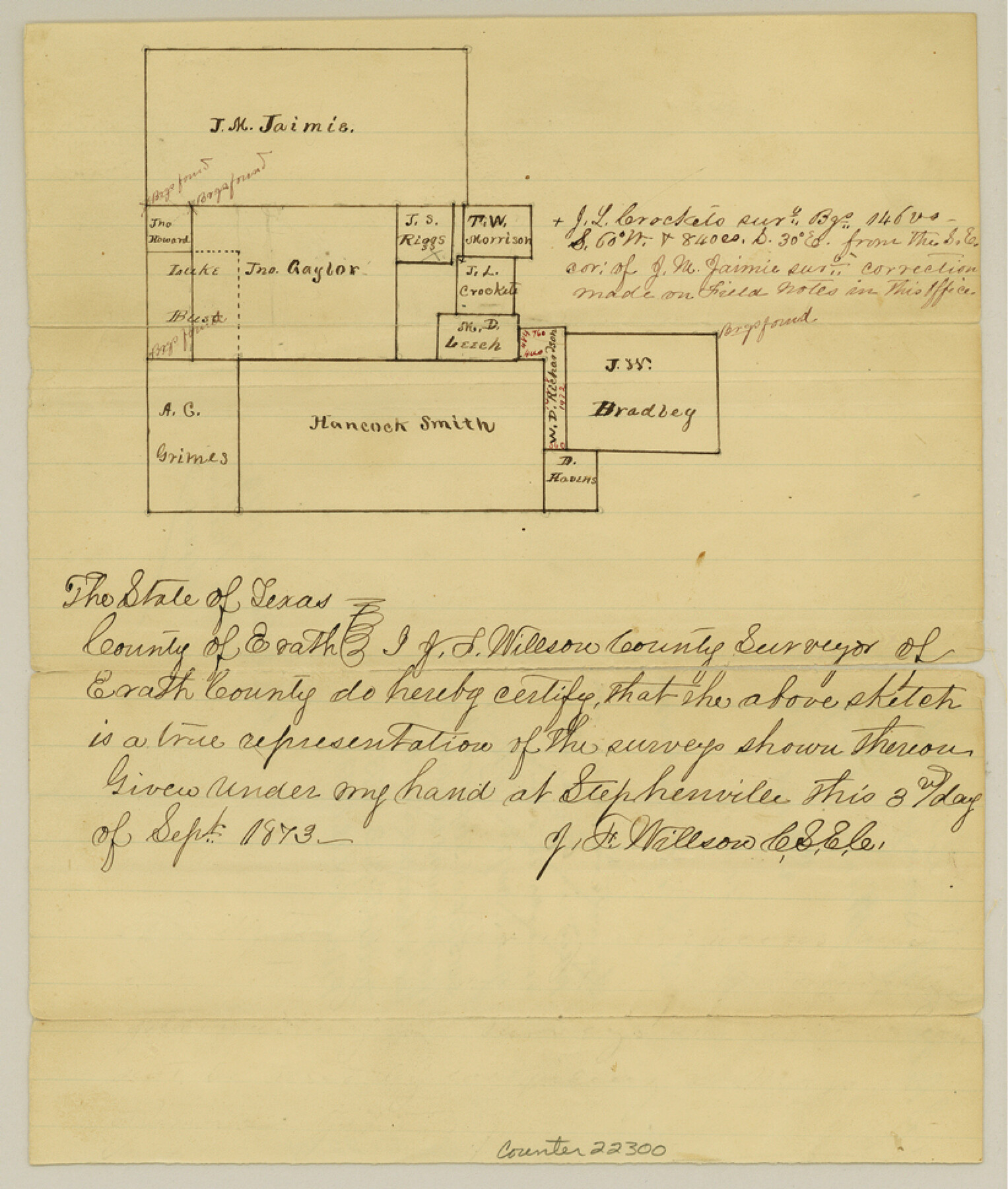 22300, Erath County Sketch File 20, General Map Collection