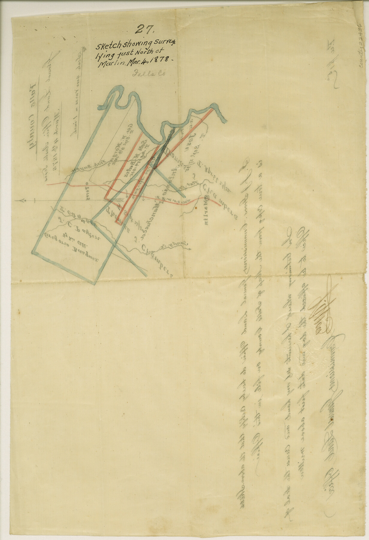 22436, Falls County Sketch File 27, General Map Collection