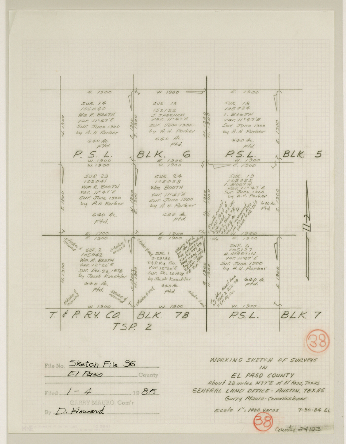 24123, El Paso County Sketch File 36, General Map Collection