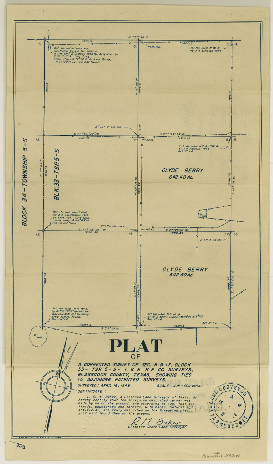 24204, Glasscock County Sketch File 24, General Map Collection