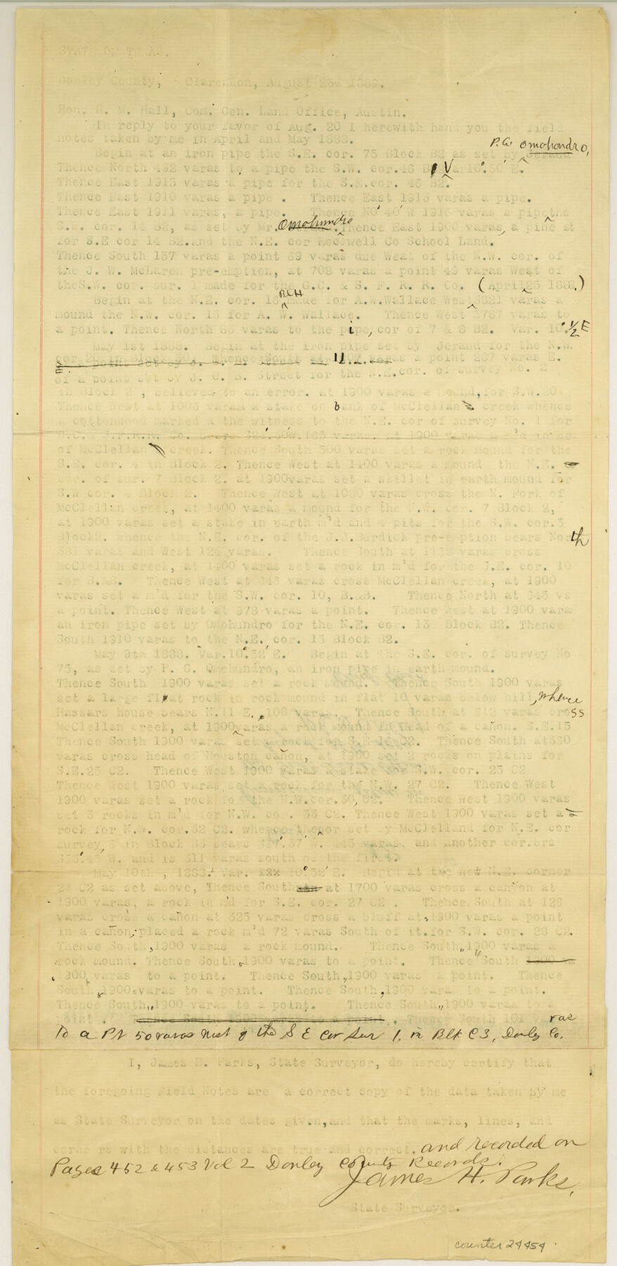 24454, Gray County Sketch File 12, General Map Collection