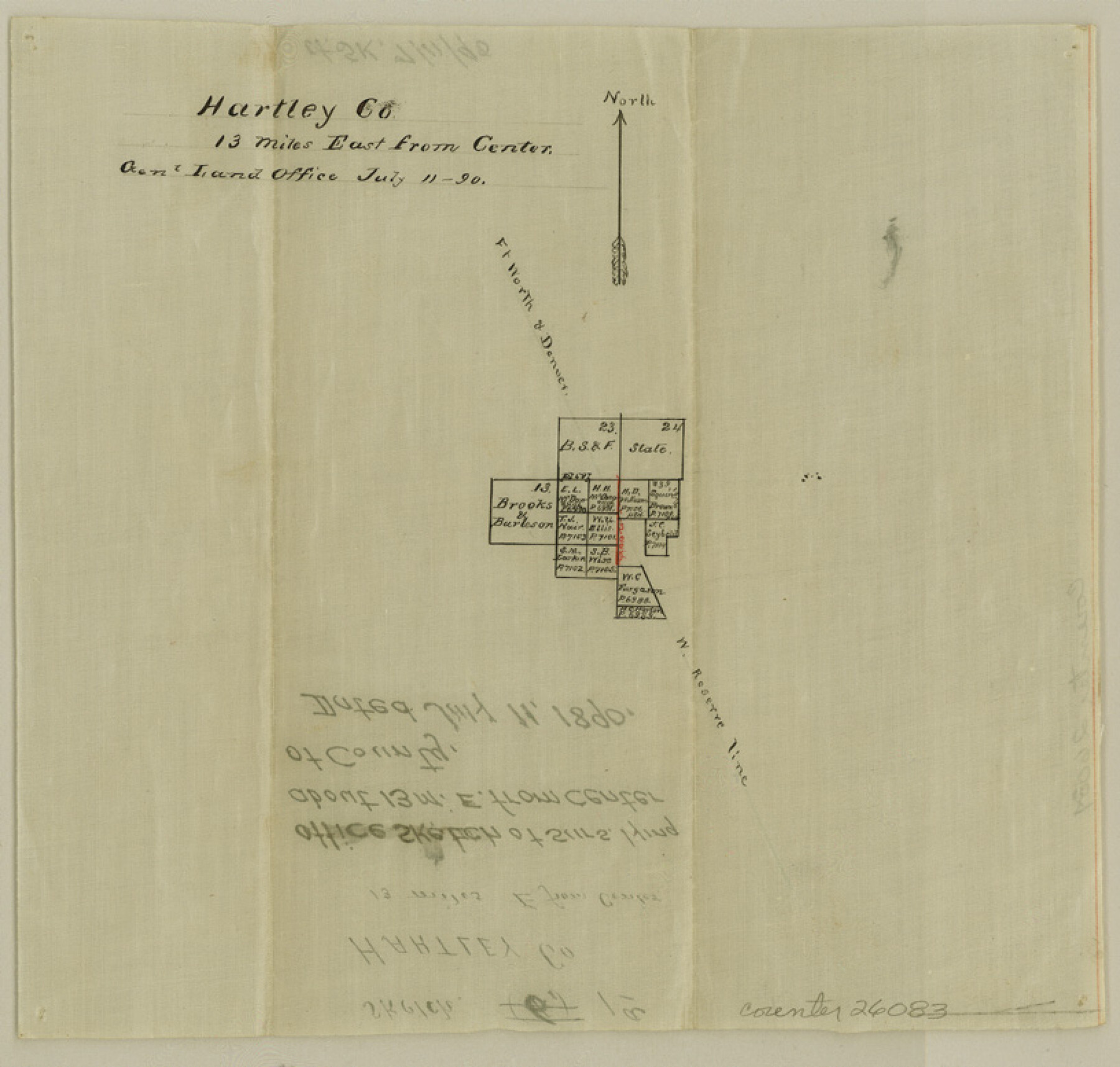 26083, Hartley County Sketch File 1a, General Map Collection