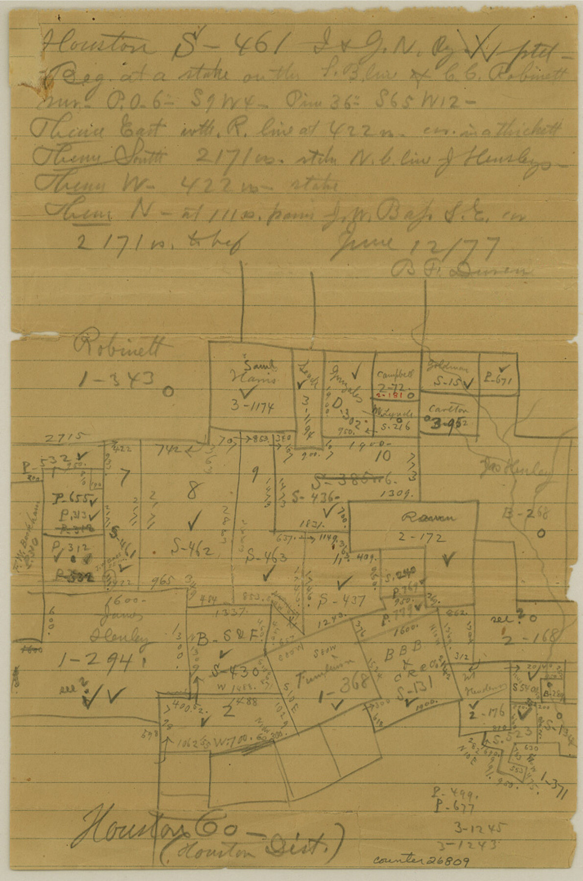 26809, Houston County Sketch File 32, General Map Collection