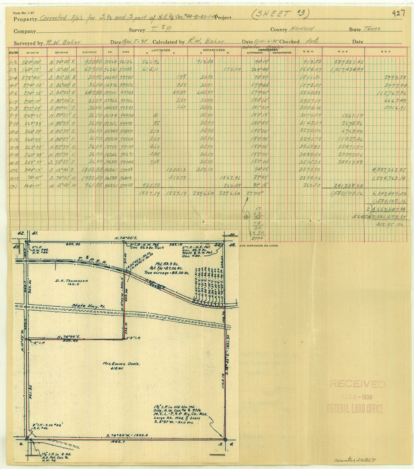 26867, Howard County Sketch File 13, General Map Collection