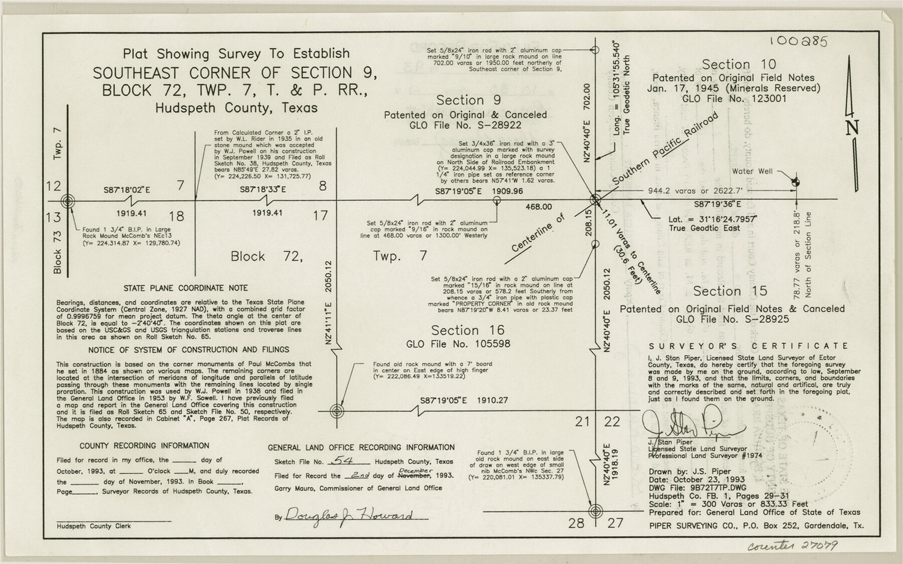 27079, Hudspeth County Sketch File 54, General Map Collection