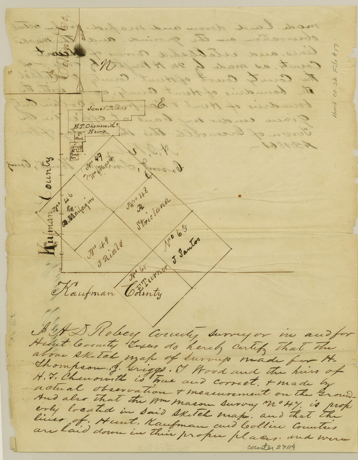 27114, Hunt County Sketch File 17, General Map Collection