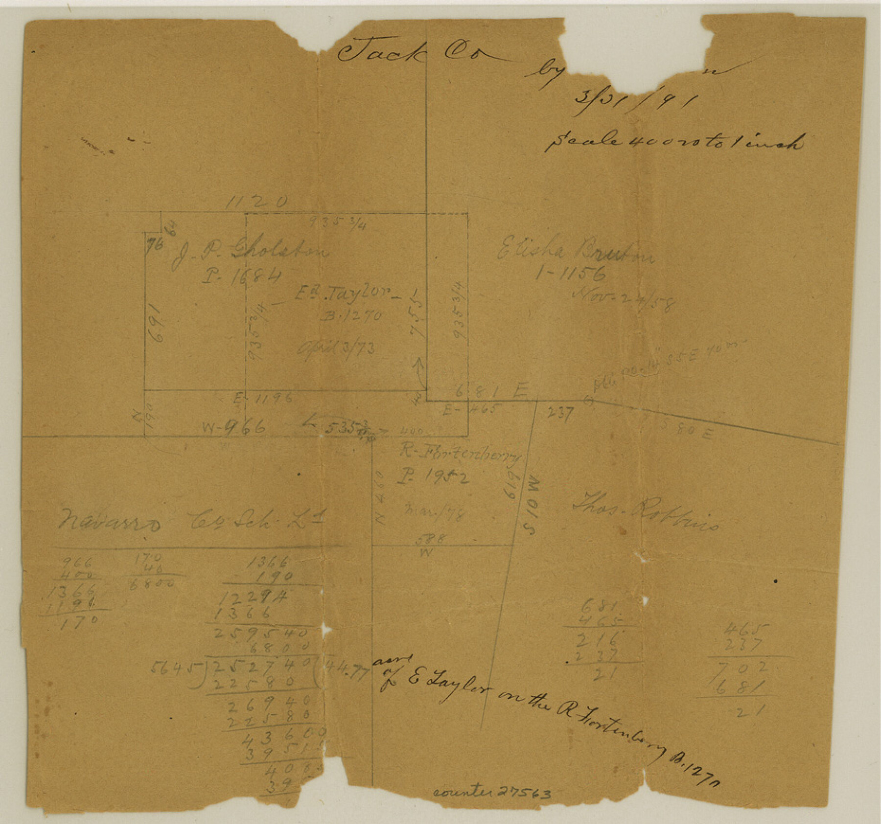 27563, Jack County Sketch File 26, General Map Collection