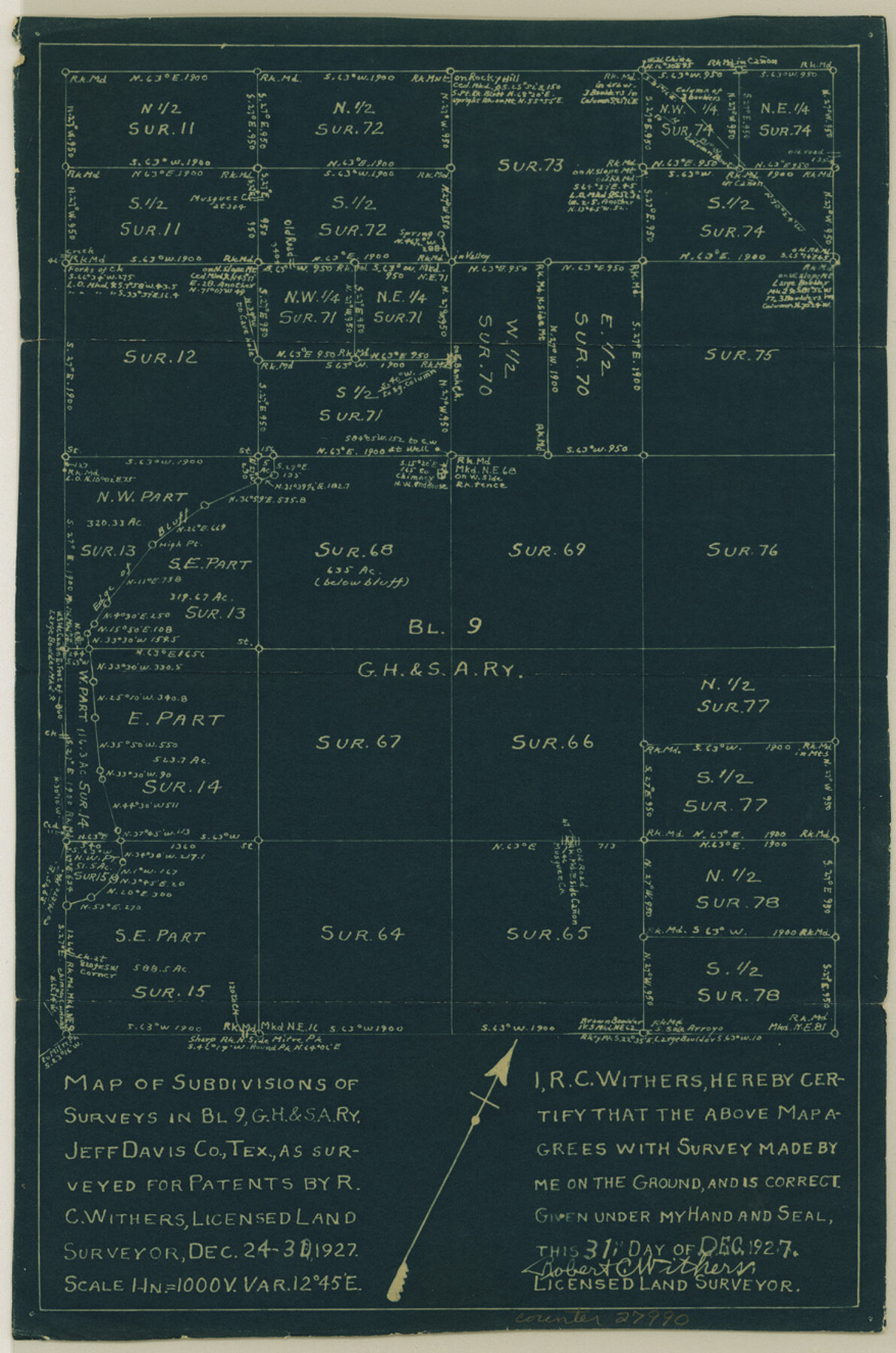 27990, Jeff Davis County Sketch File 23, General Map Collection