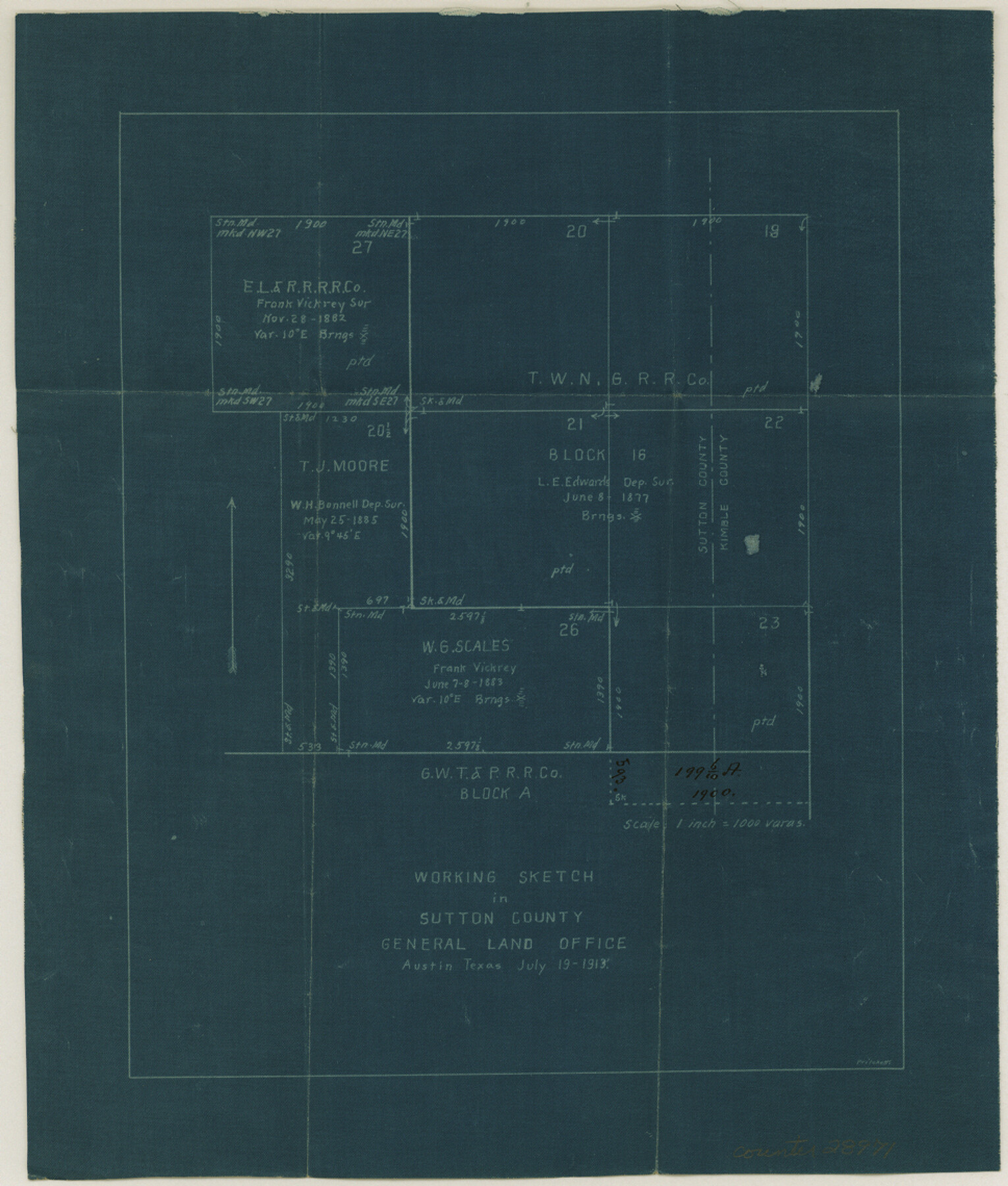 28971, Kimble County Sketch File 27, General Map Collection