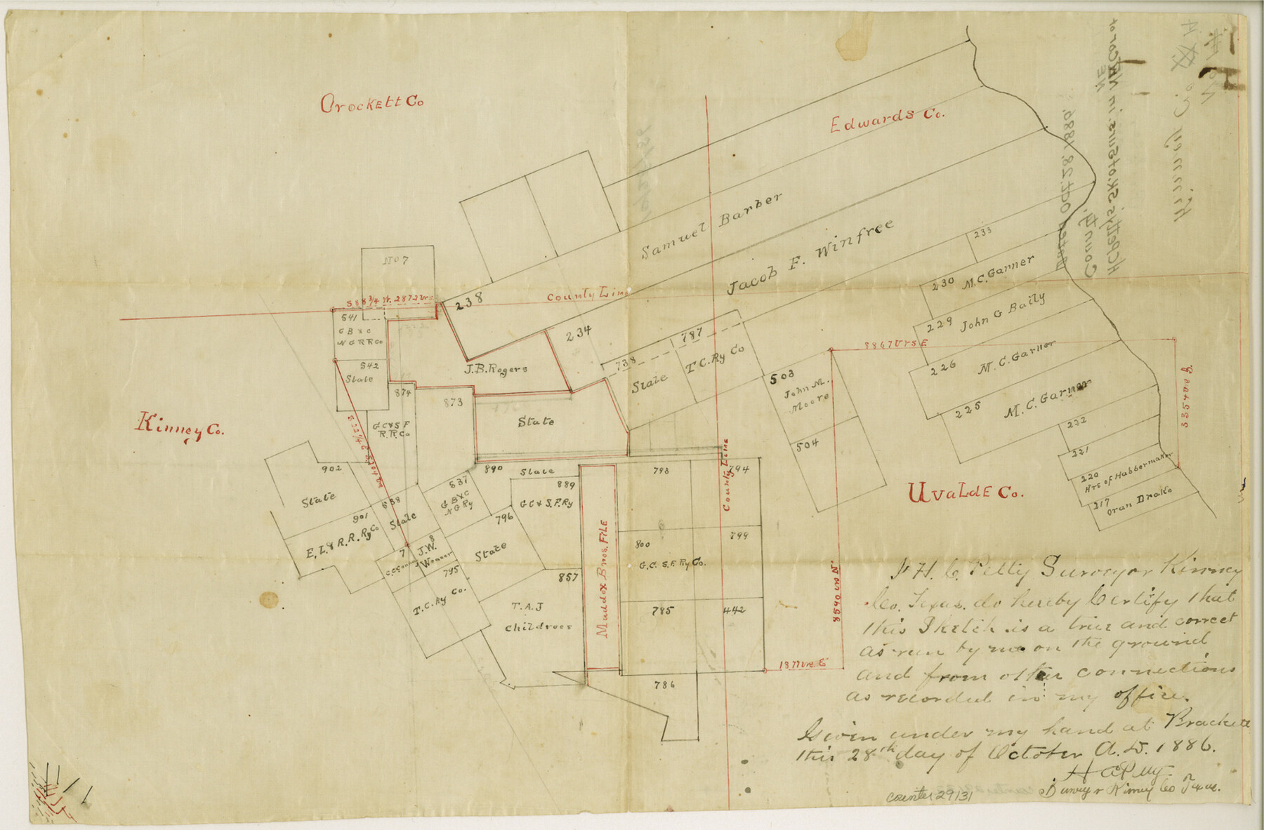 29131, Kinney County Sketch File 14, General Map Collection