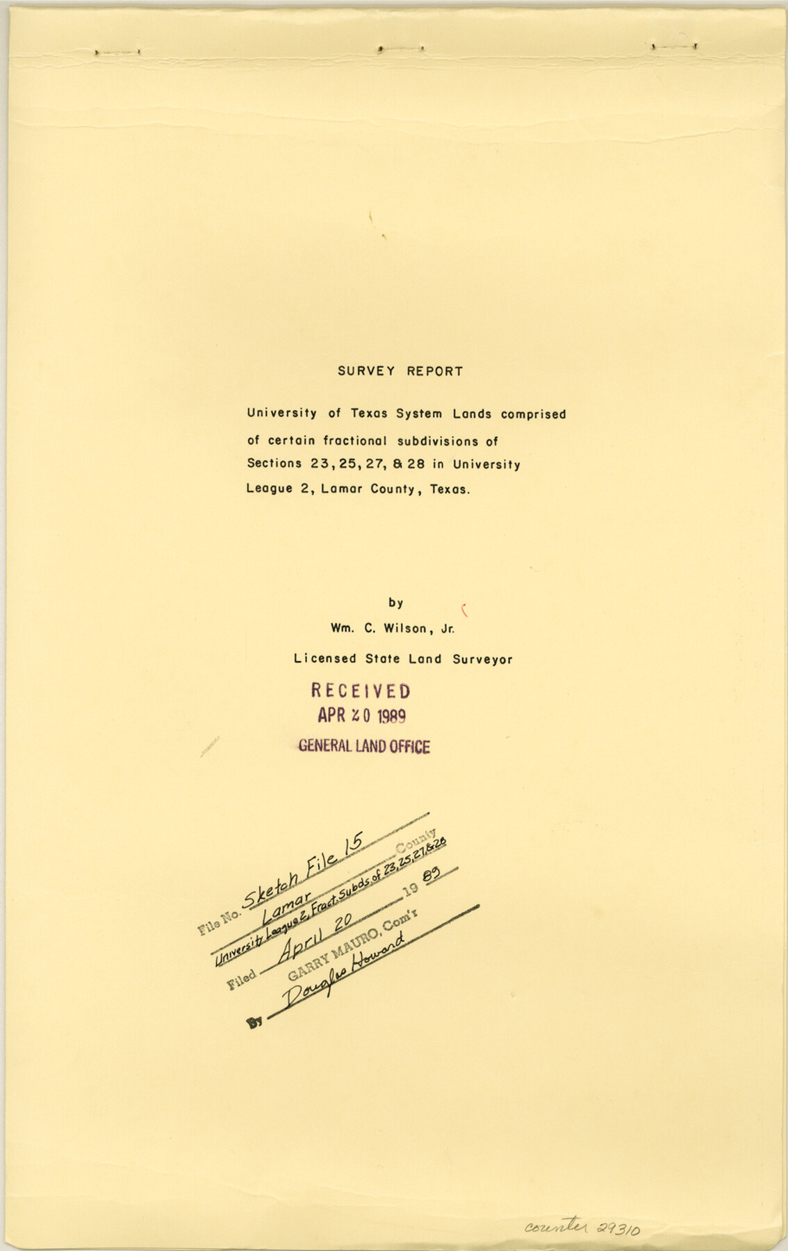 29310, Lamar County Sketch File 15, General Map Collection