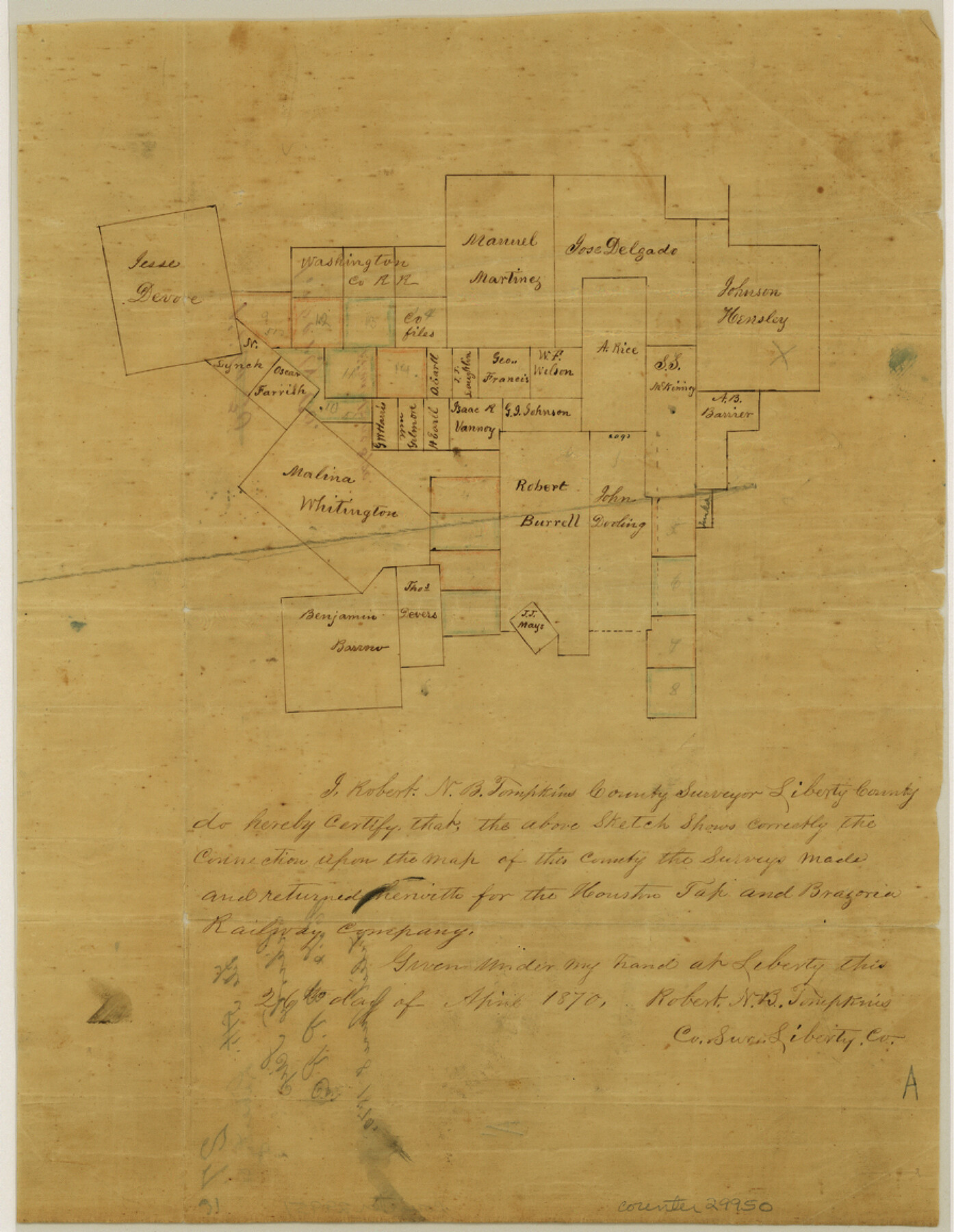 29950, Liberty County Sketch File 27a, General Map Collection