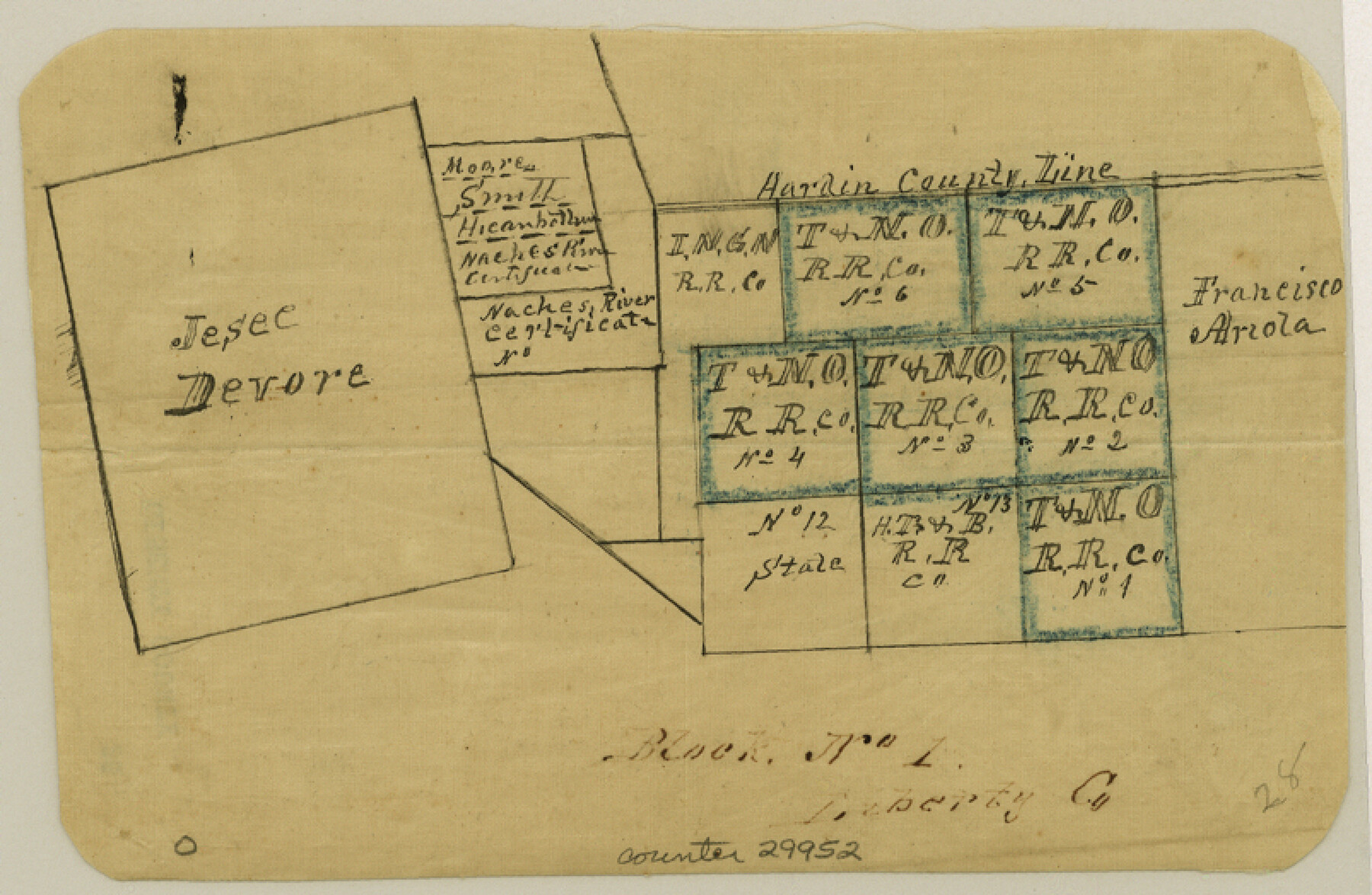 29952, Liberty County Sketch File 28, General Map Collection