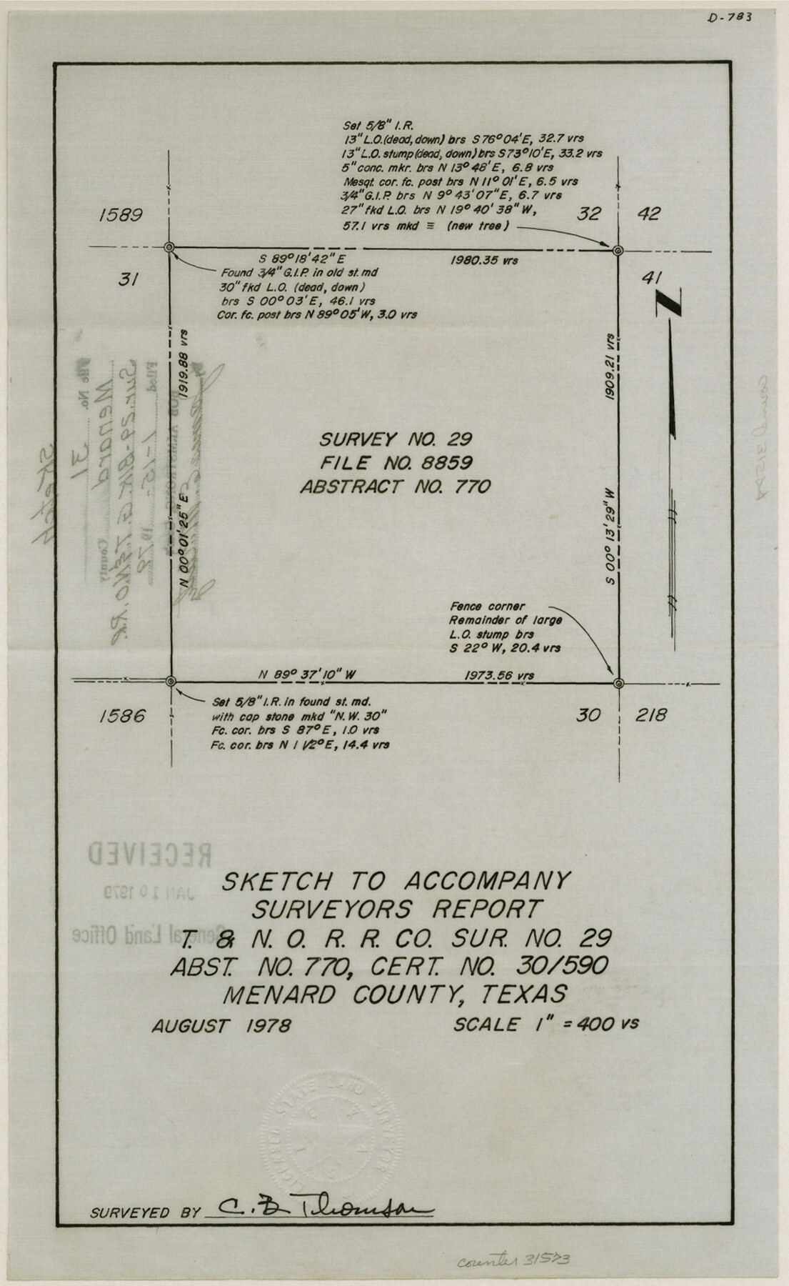 31573, Menard County Sketch File 31, General Map Collection