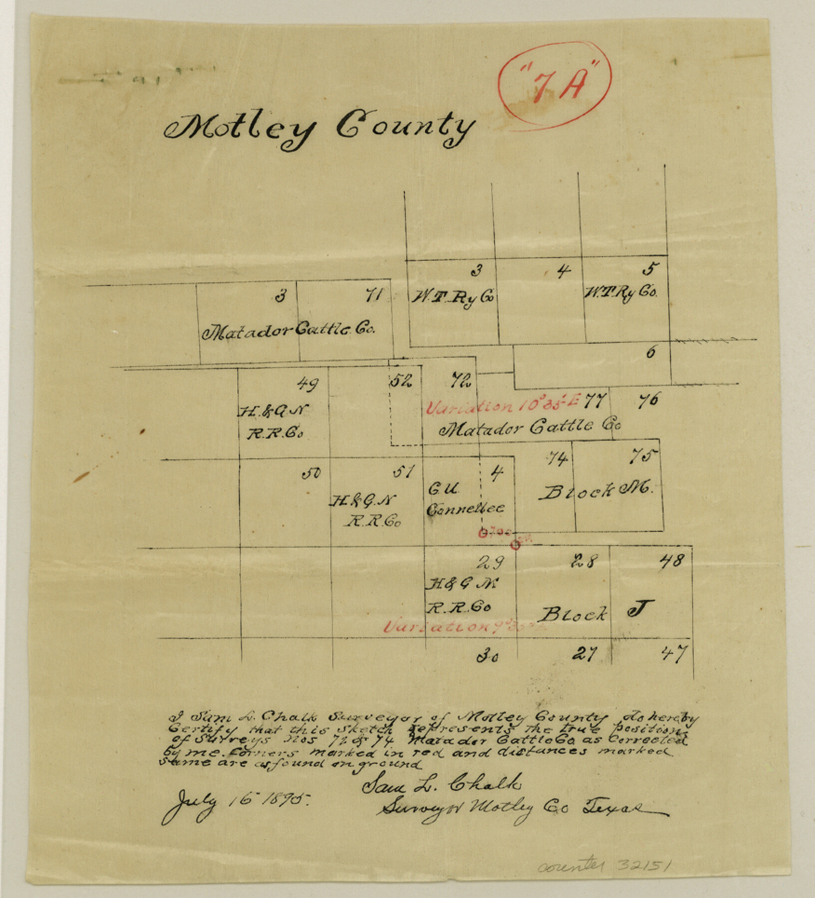 32151, Motley County Sketch File 7a (S), General Map Collection