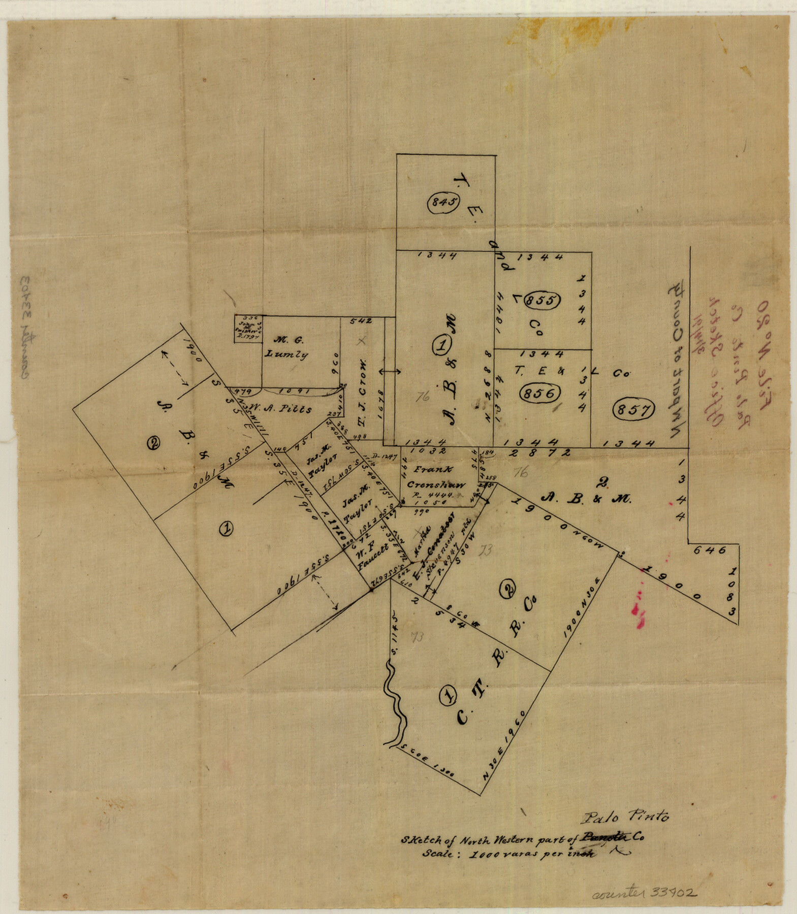 33402, Palo Pinto County Sketch File 20, General Map Collection