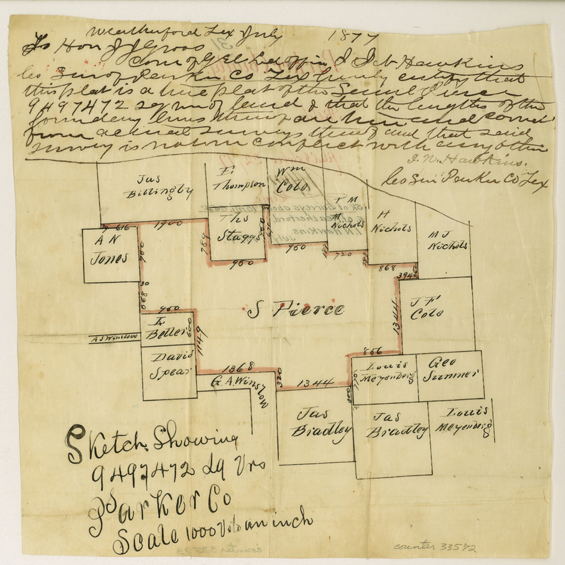 33572, Parker County Sketch File 31, General Map Collection