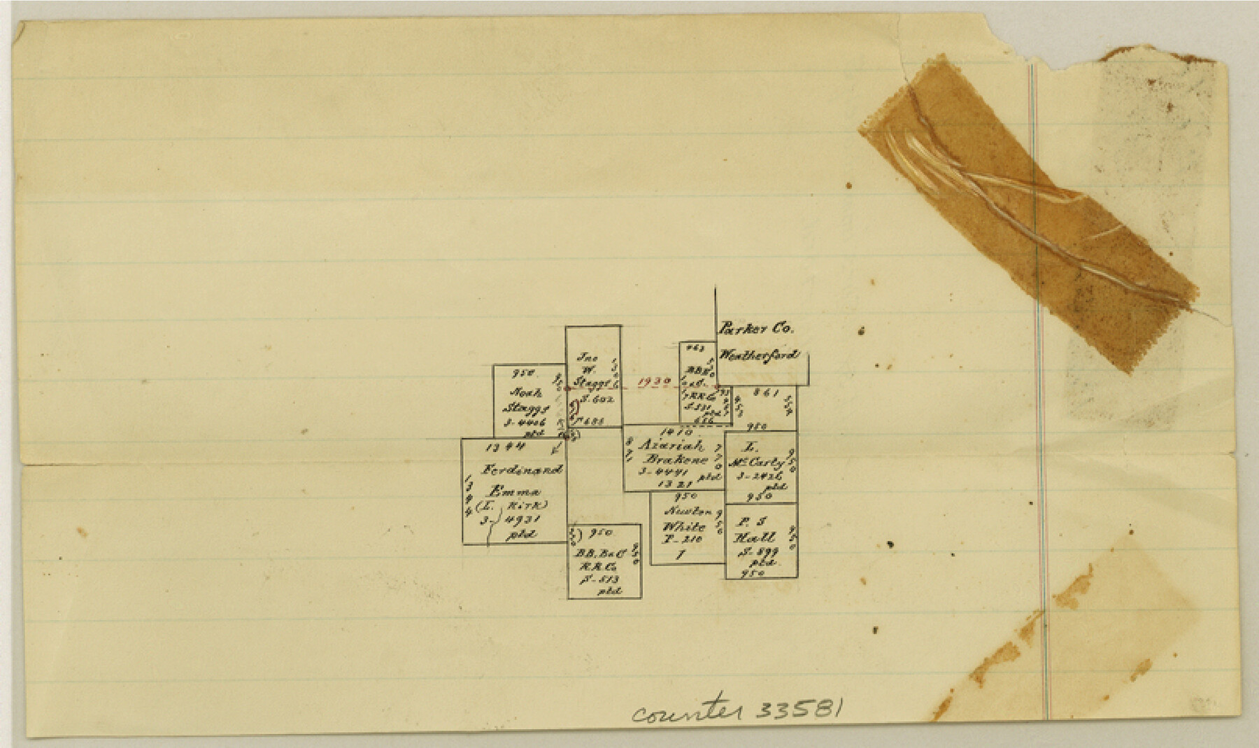 33581, Parker County Sketch File 37, General Map Collection