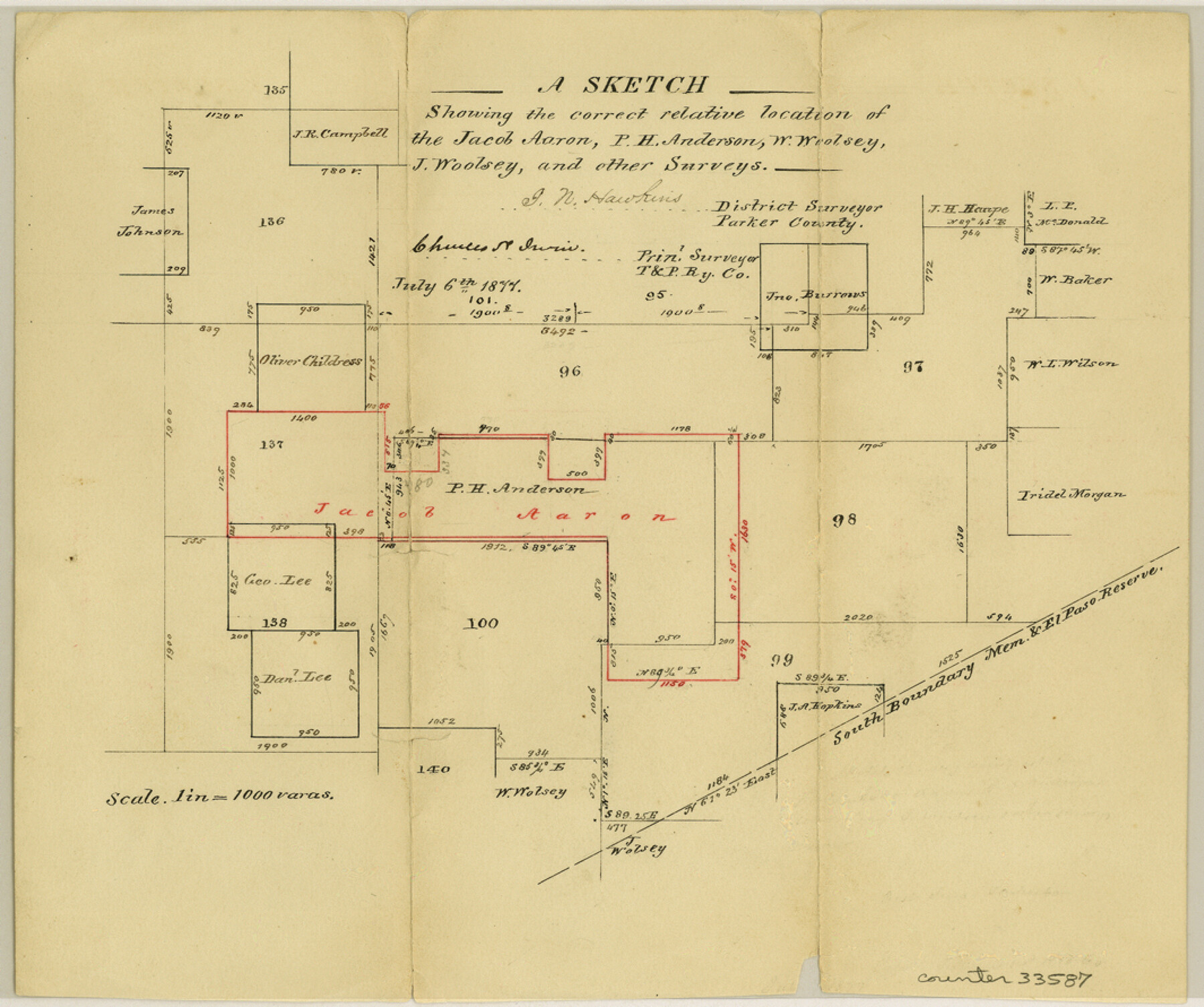 33587, Parker County Sketch File 41, General Map Collection