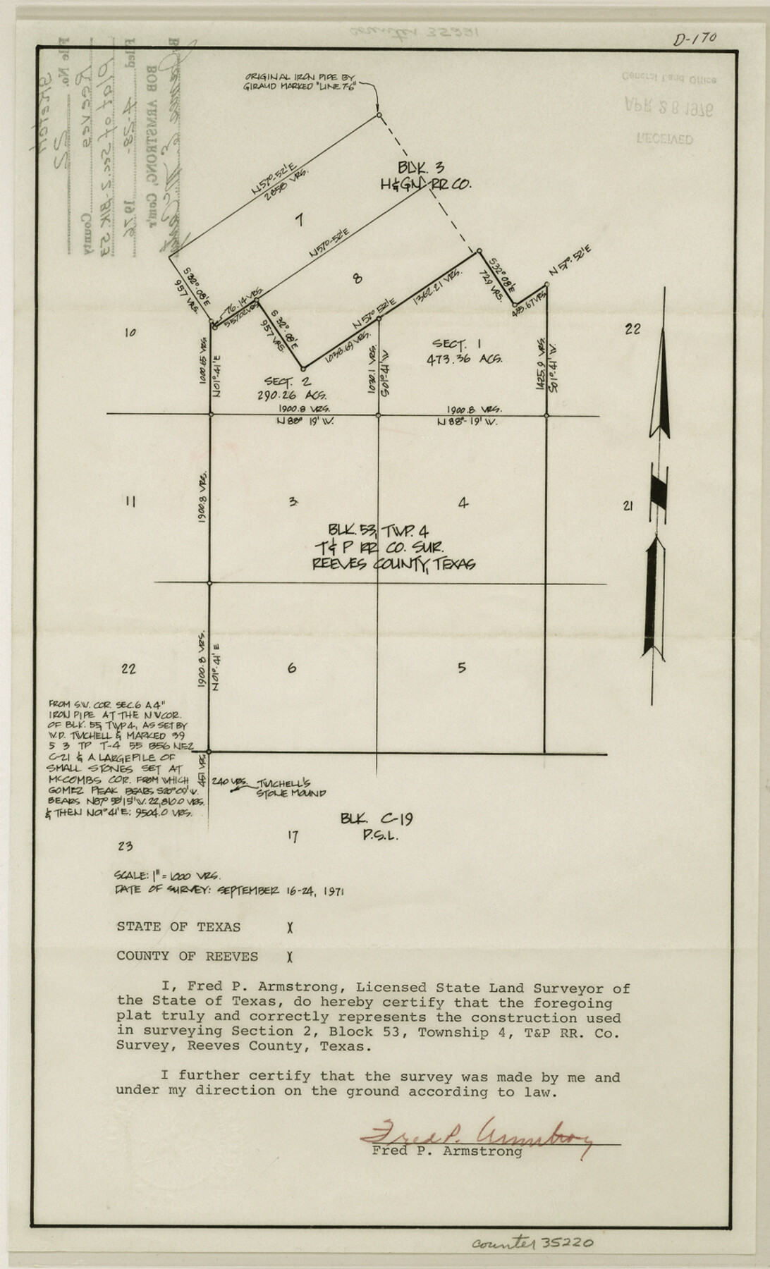 35220, Reeves County Sketch File 22, General Map Collection