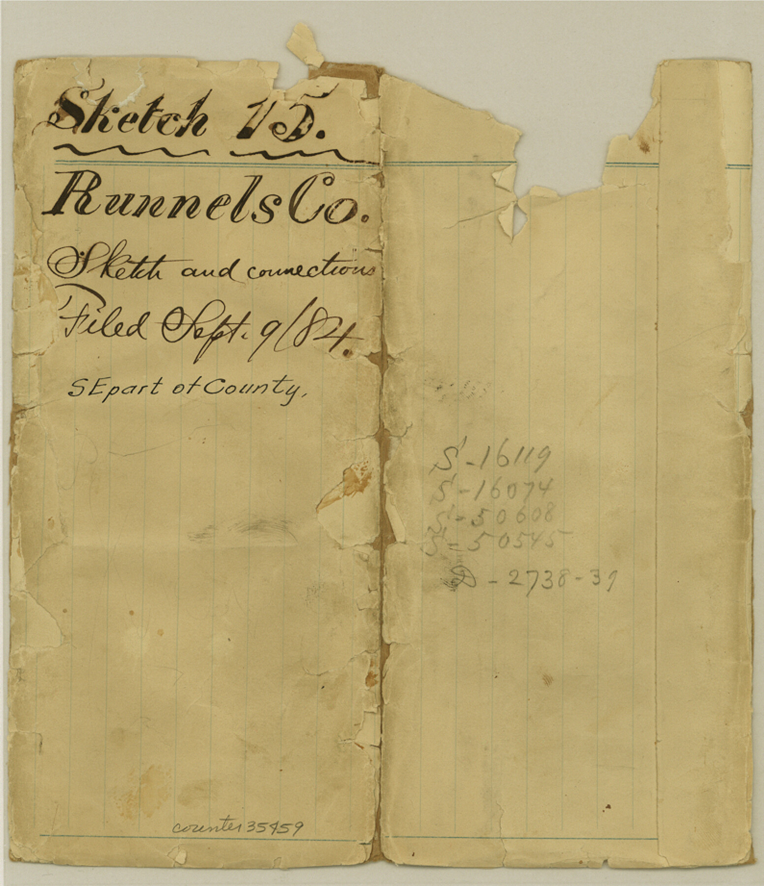 35459, Runnels County Sketch File 15, General Map Collection