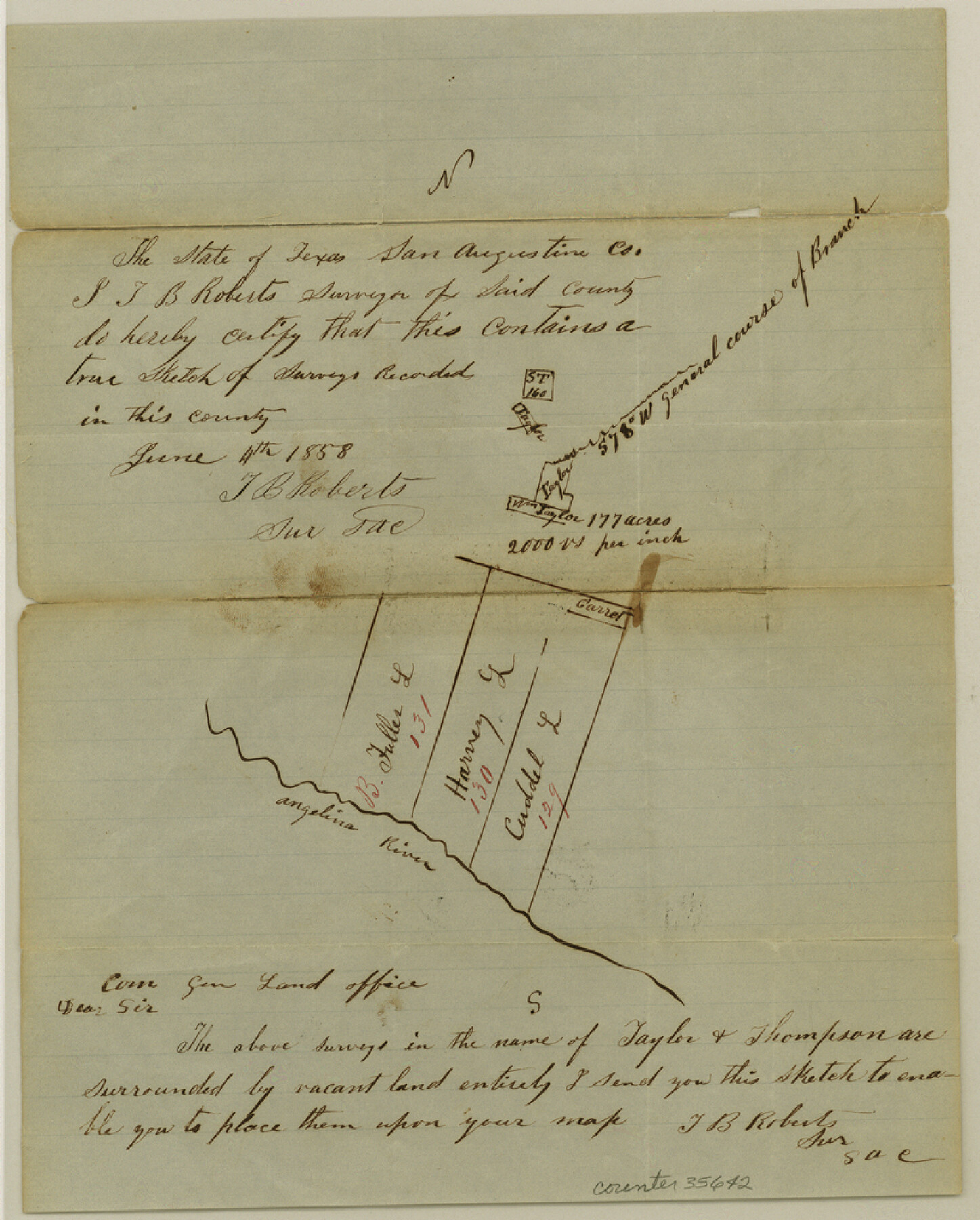 35642, San Augustine County Sketch File 5, General Map Collection