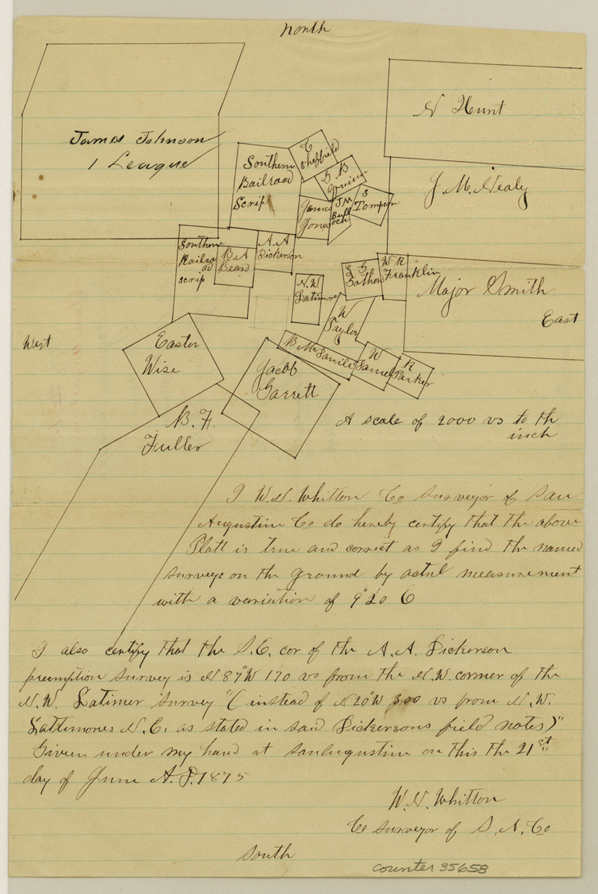 35658, San Augustine County Sketch File 13, General Map Collection