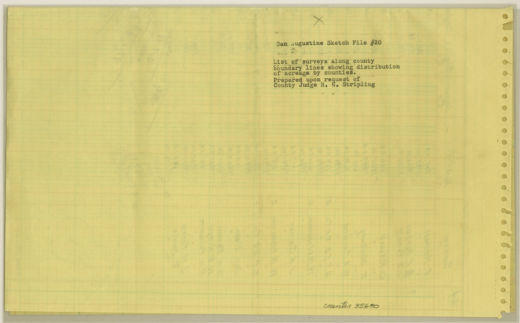 35680, San Augustine County Sketch File 20, General Map Collection