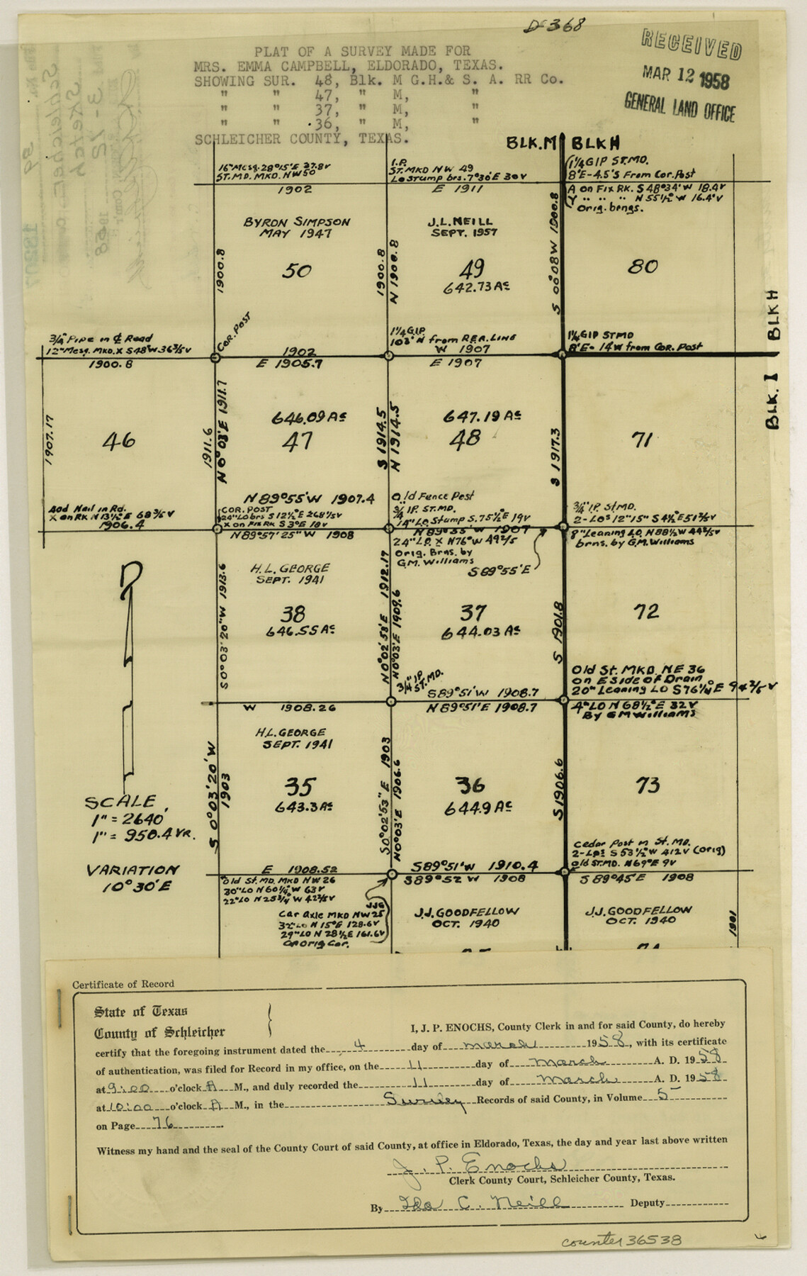 36538, Schleicher County Sketch File 39, General Map Collection