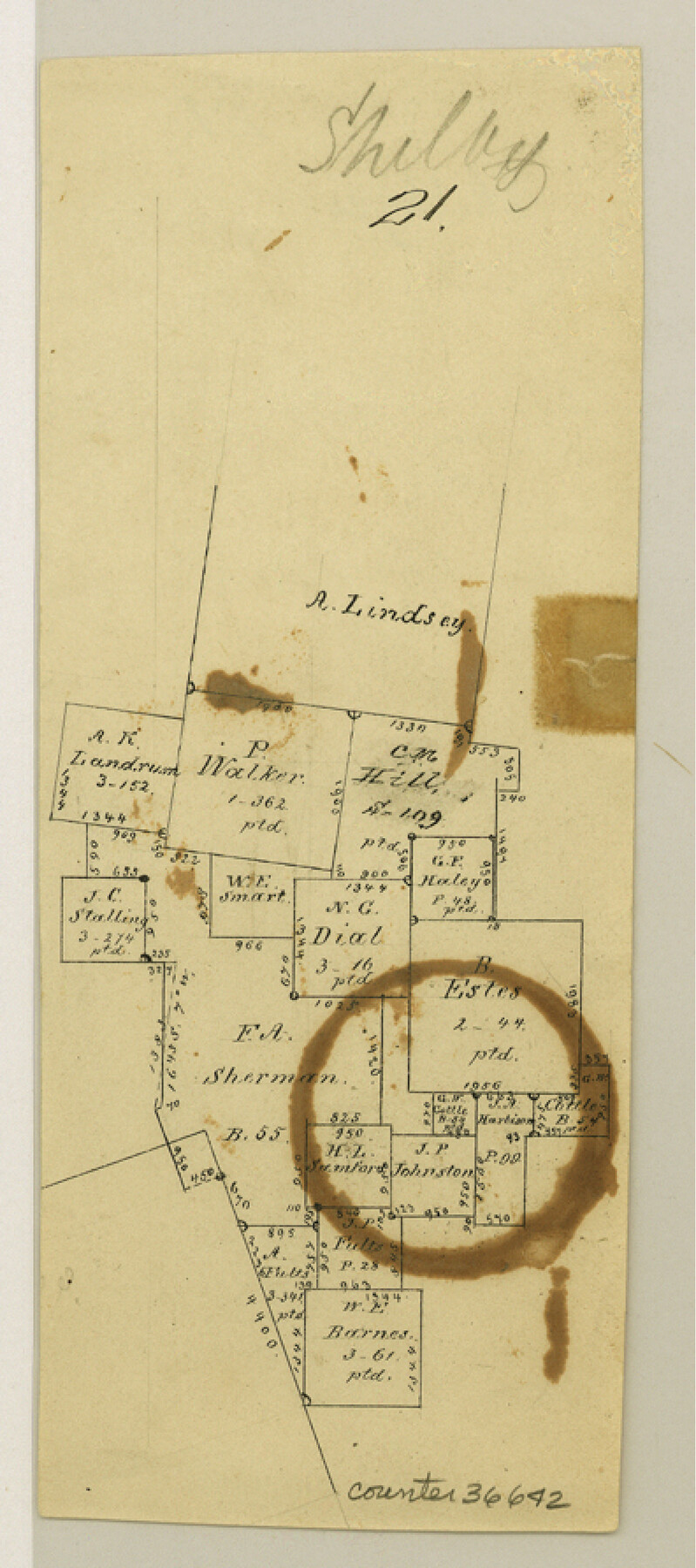 36642, Shelby County Sketch File 21, General Map Collection