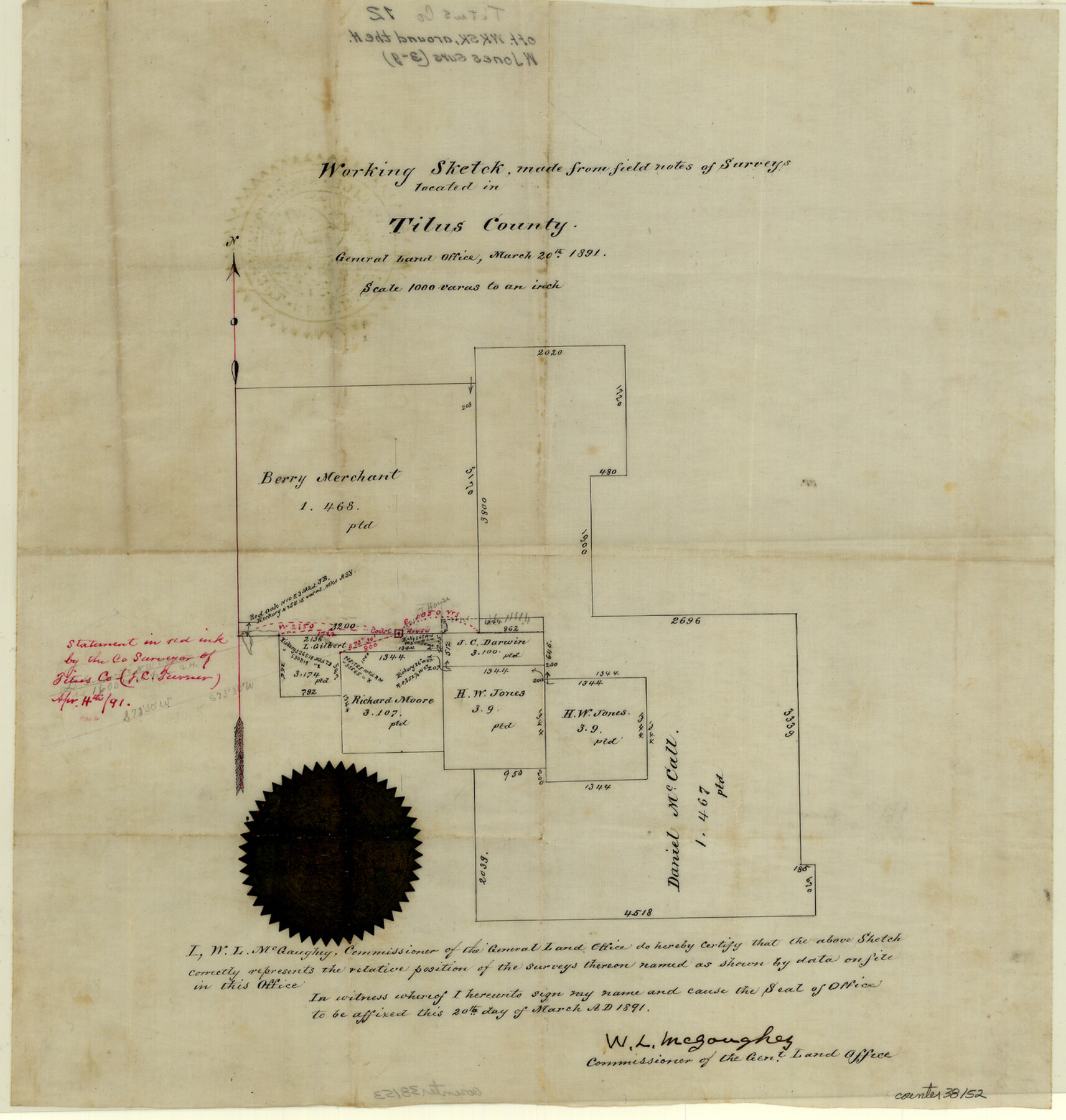 38152, Titus County Sketch File 12, General Map Collection