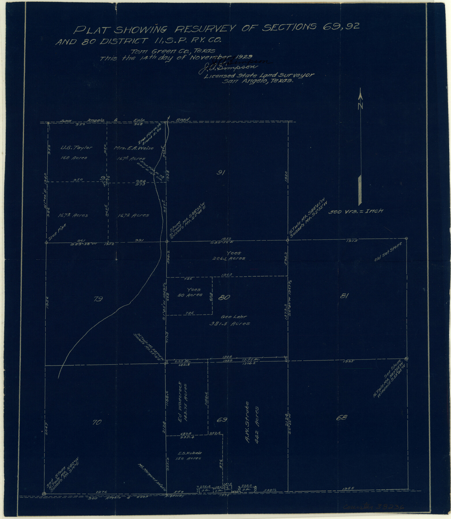 38236, Tom Green County Sketch File 66, General Map Collection