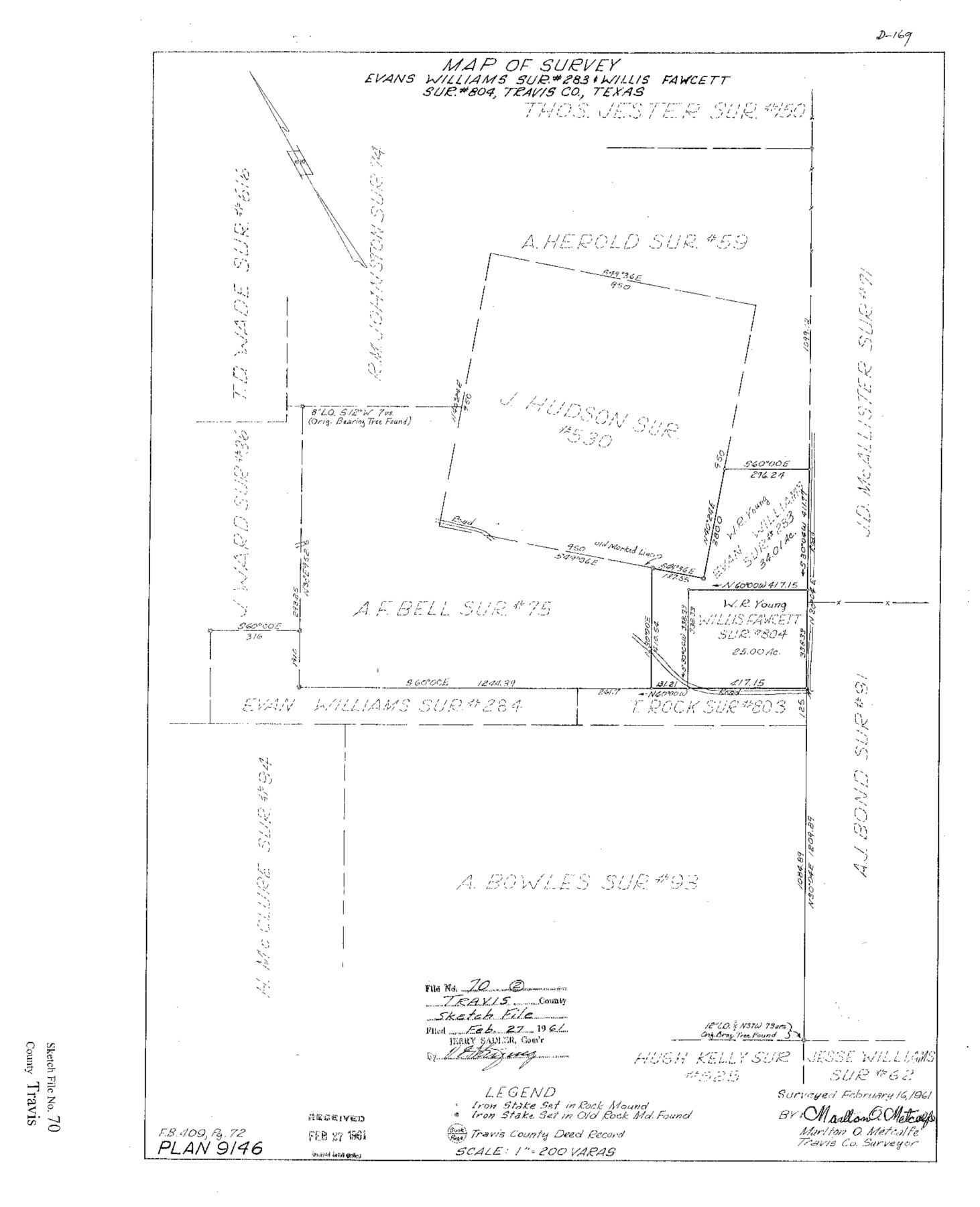 38453, Travis County Sketch File 70, General Map Collection