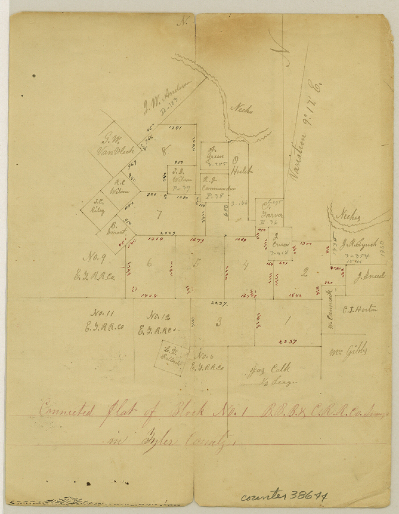 38644, Tyler County Sketch File 9, General Map Collection
