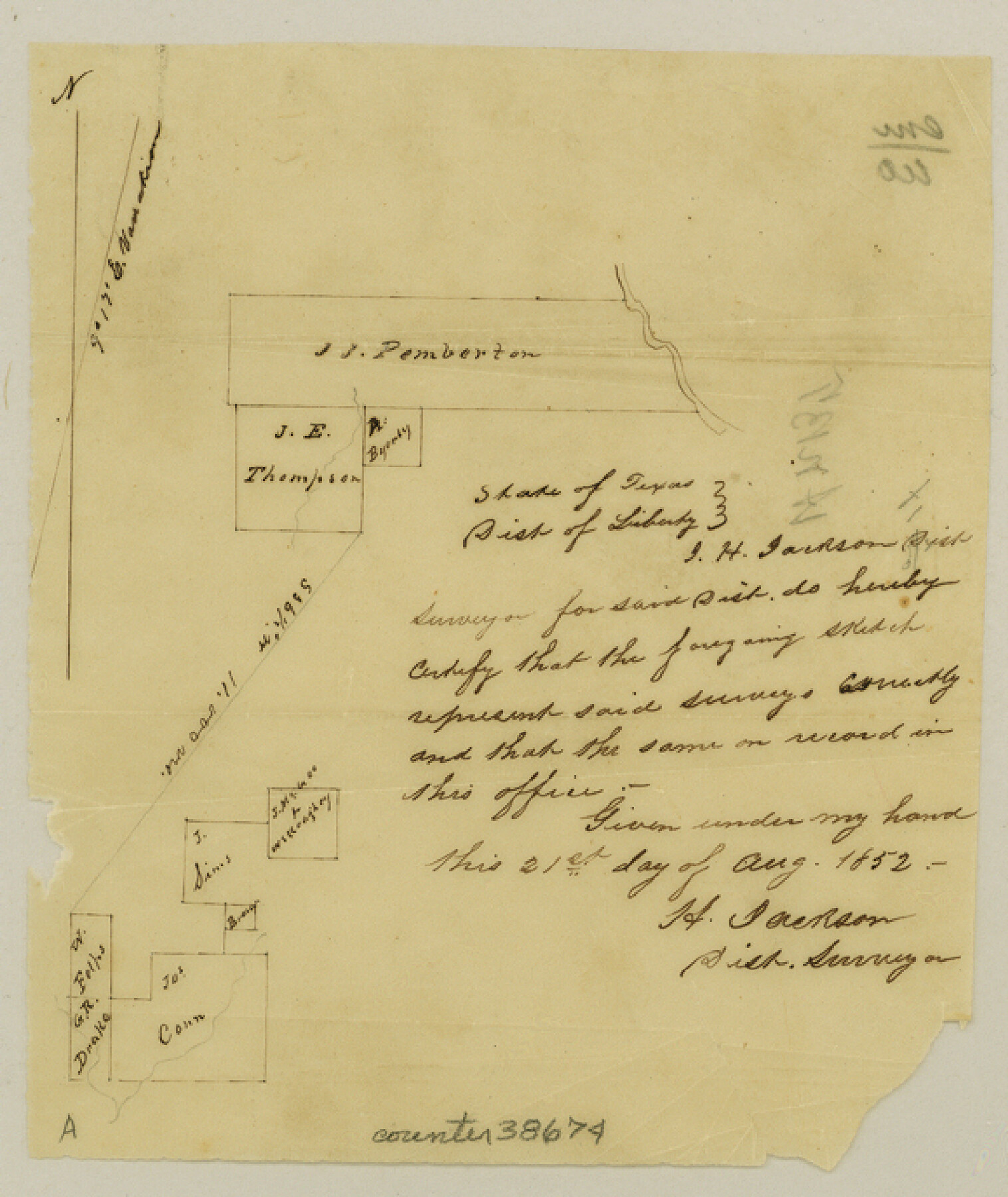 38674, Tyler County Sketch File 20, General Map Collection