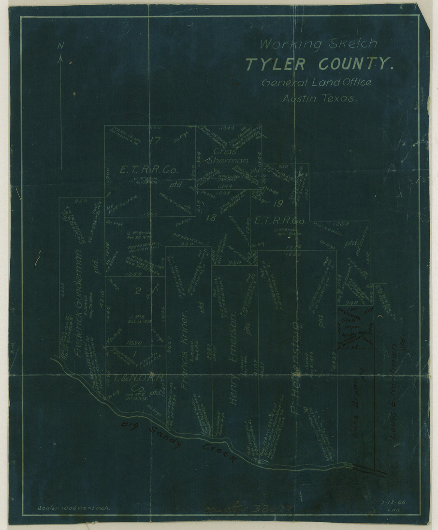 38677, Tyler County Sketch File 21, General Map Collection
