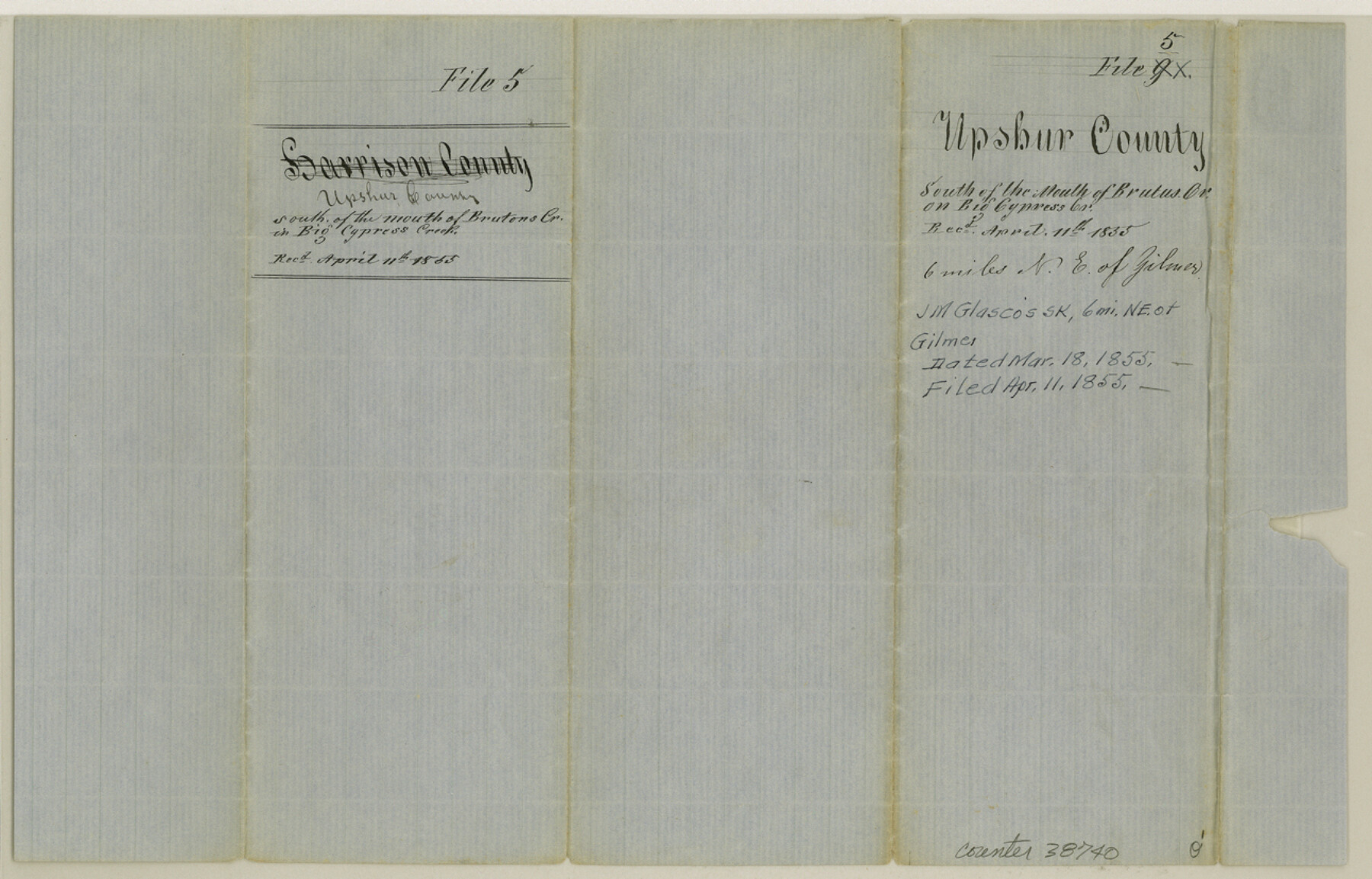 38740, Upshur County Sketch File 5, General Map Collection