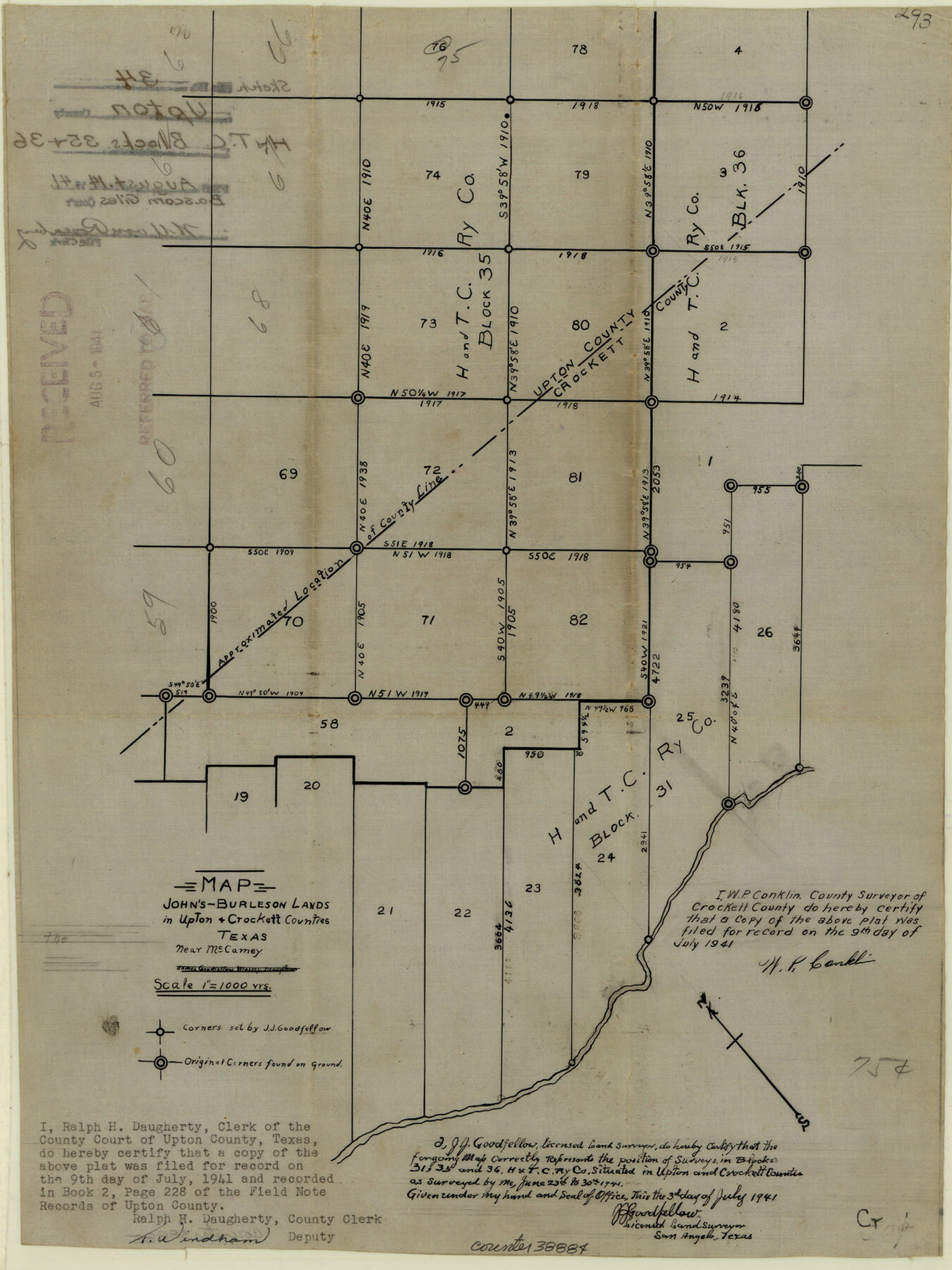 38884, Upton County Sketch File 34, General Map Collection