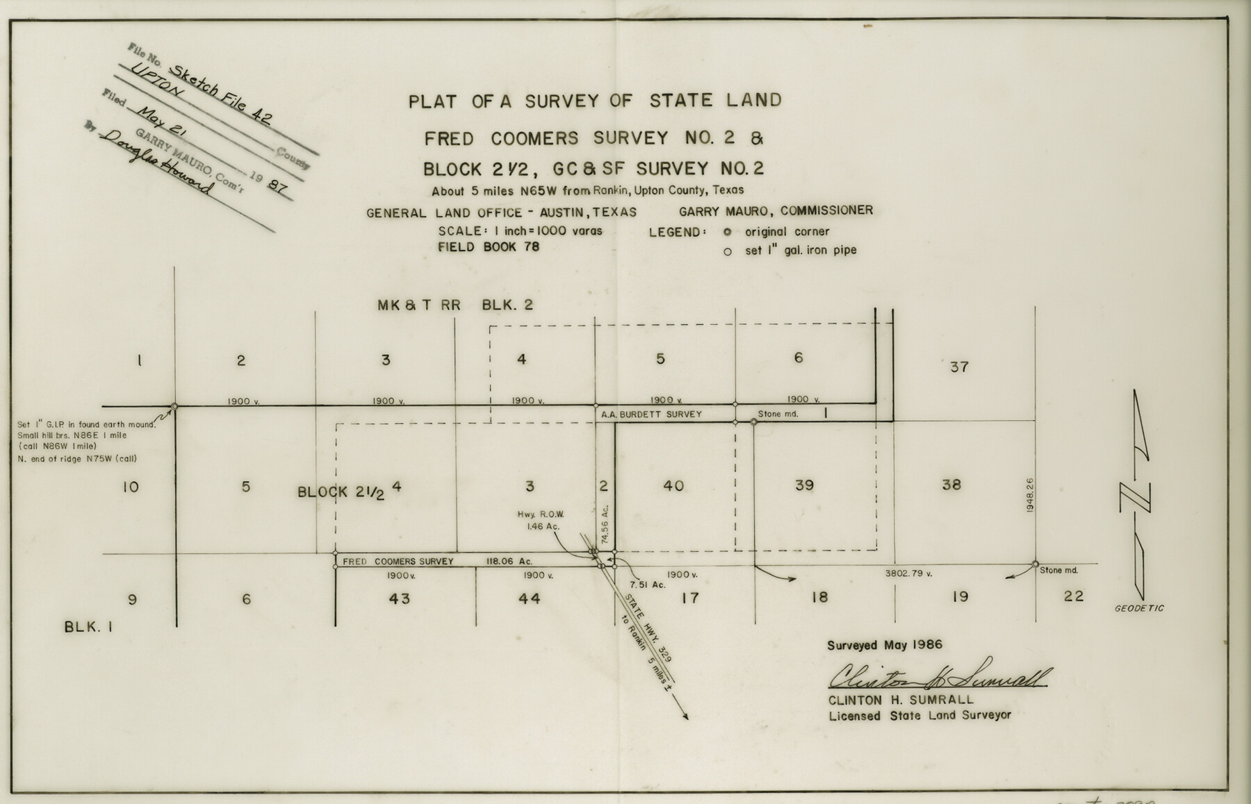 38919, Upton County Sketch File 42, General Map Collection