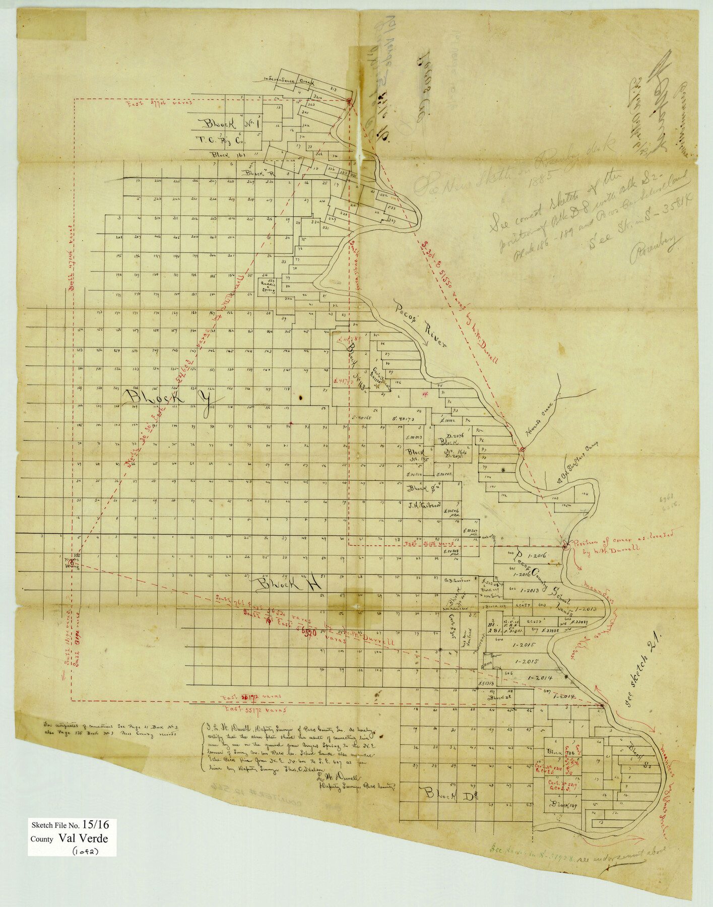 39207, Val Verde County Sketch File 15 and 16, General Map Collection