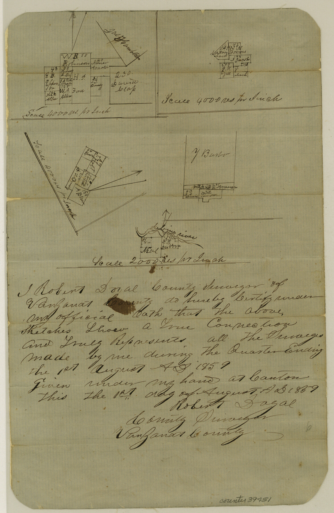 39451, Van Zandt County Sketch File 28, General Map Collection
