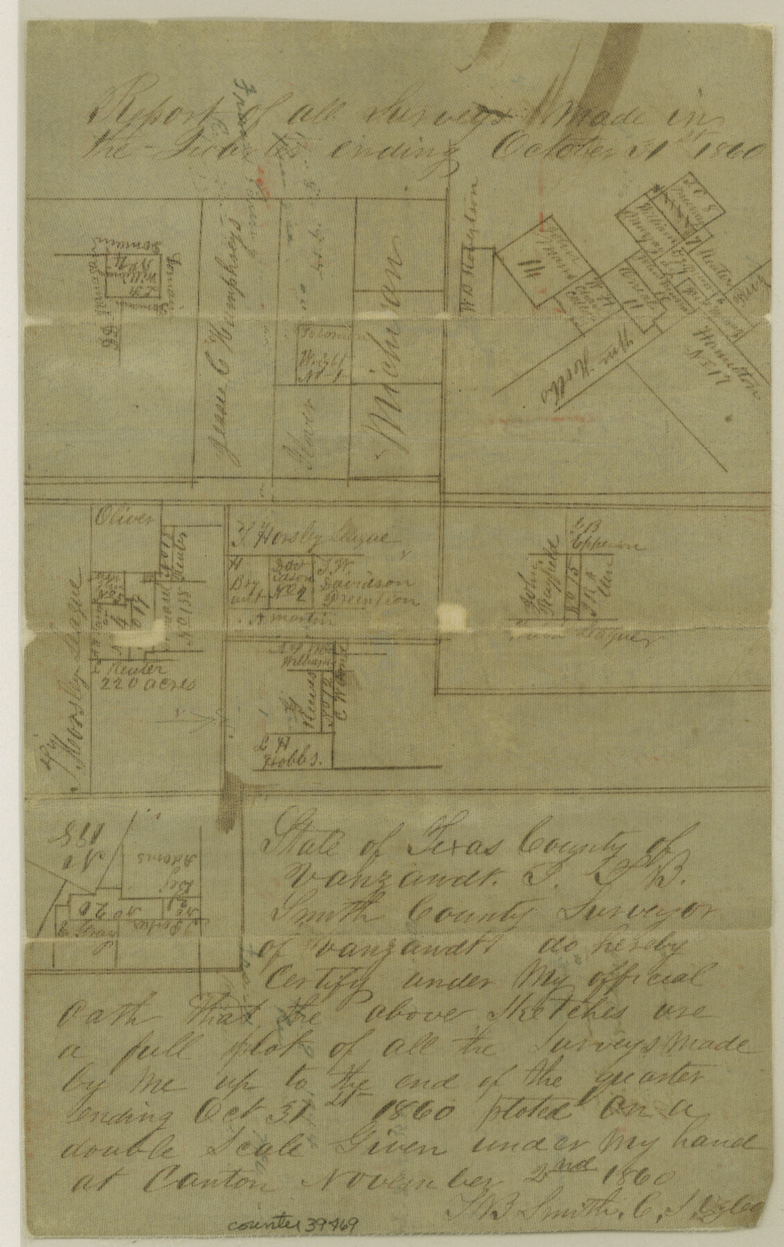 39469, Van Zandt County Sketch File 33, General Map Collection