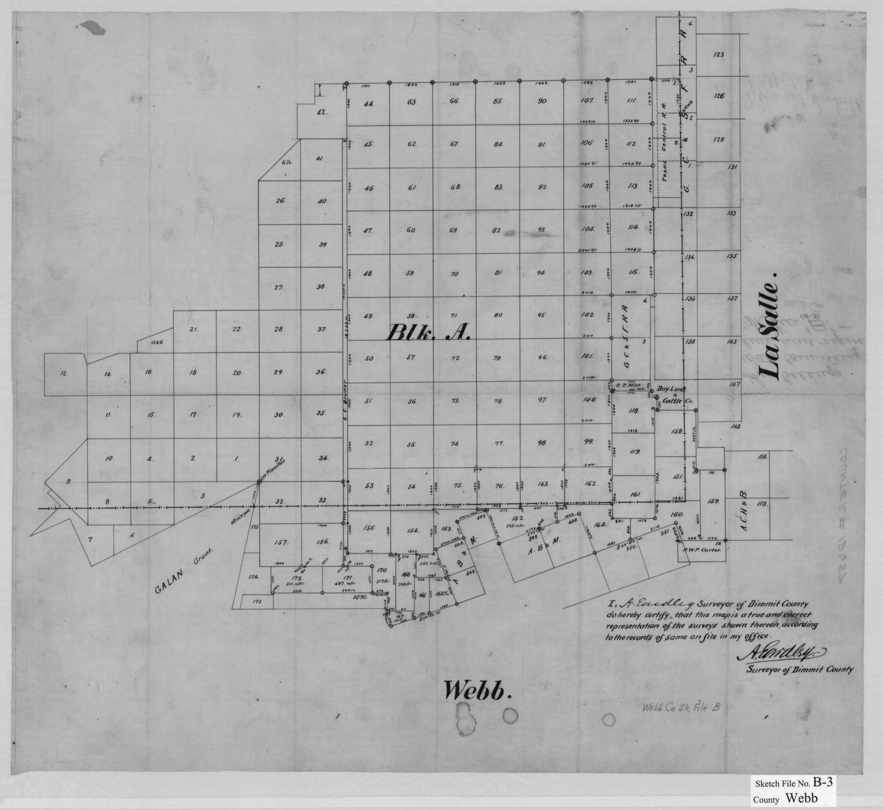 39658, Webb County Sketch File B3, General Map Collection