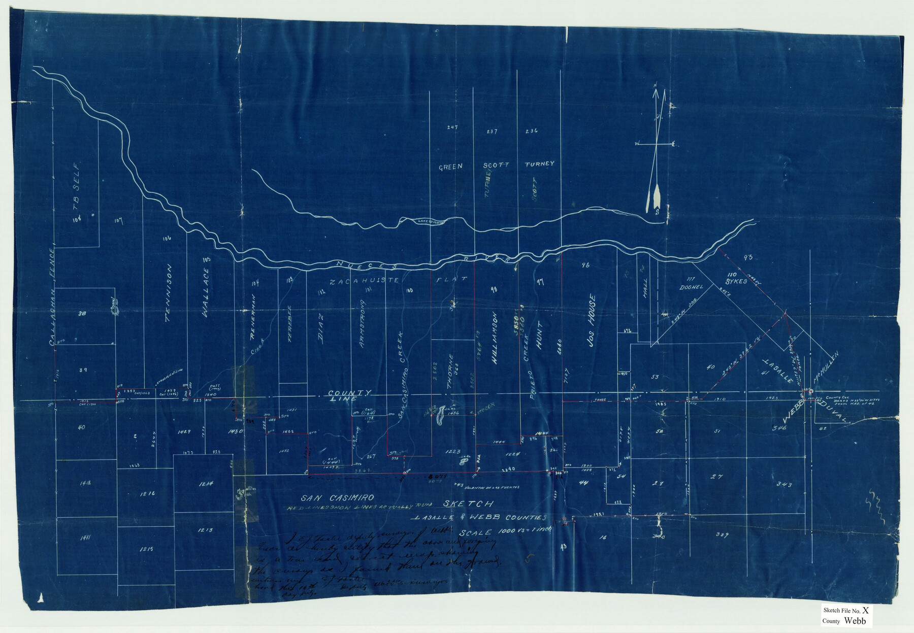 39701, Webb County Sketch File X, General Map Collection