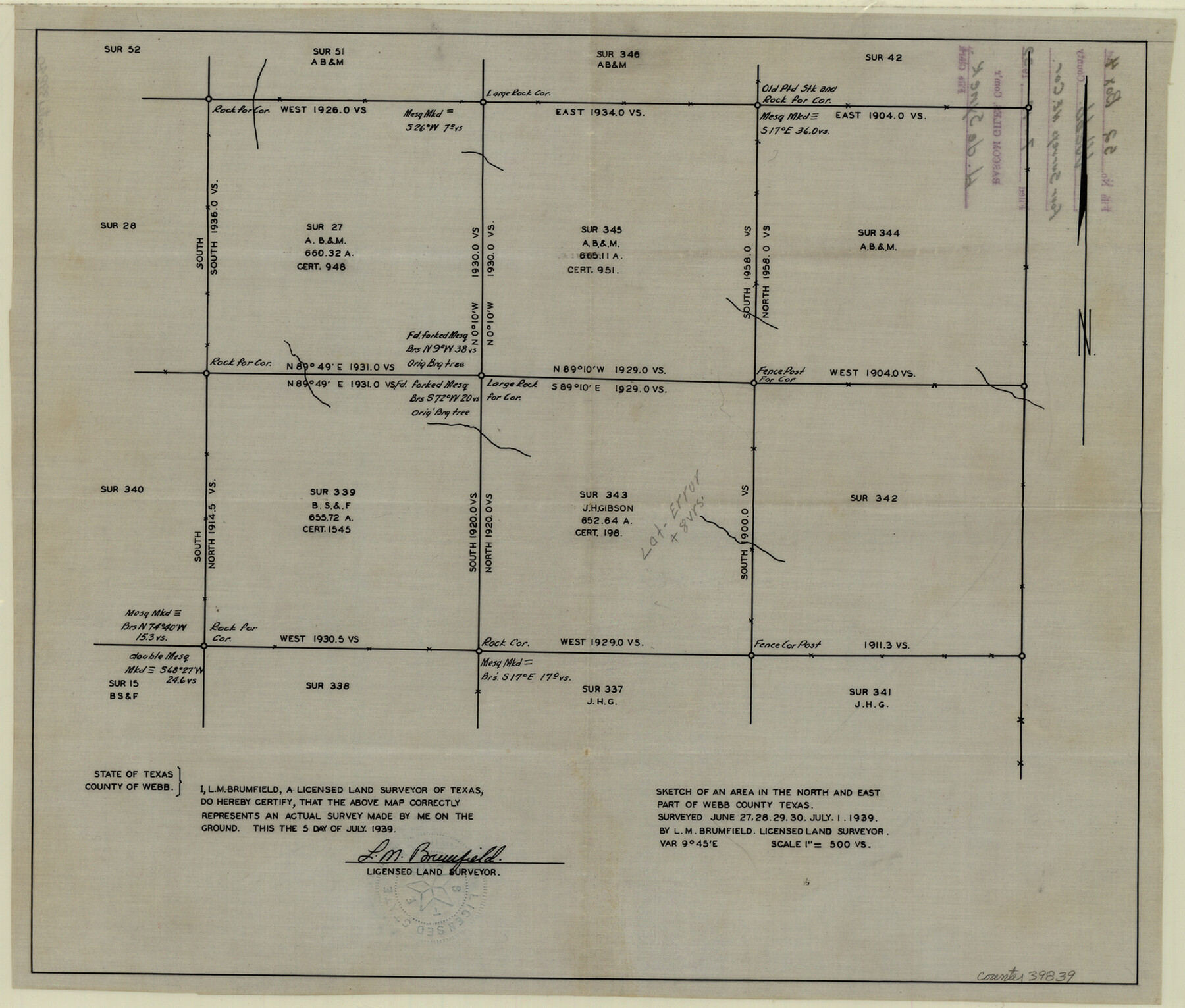 39839, Webb County Sketch File 52, General Map Collection