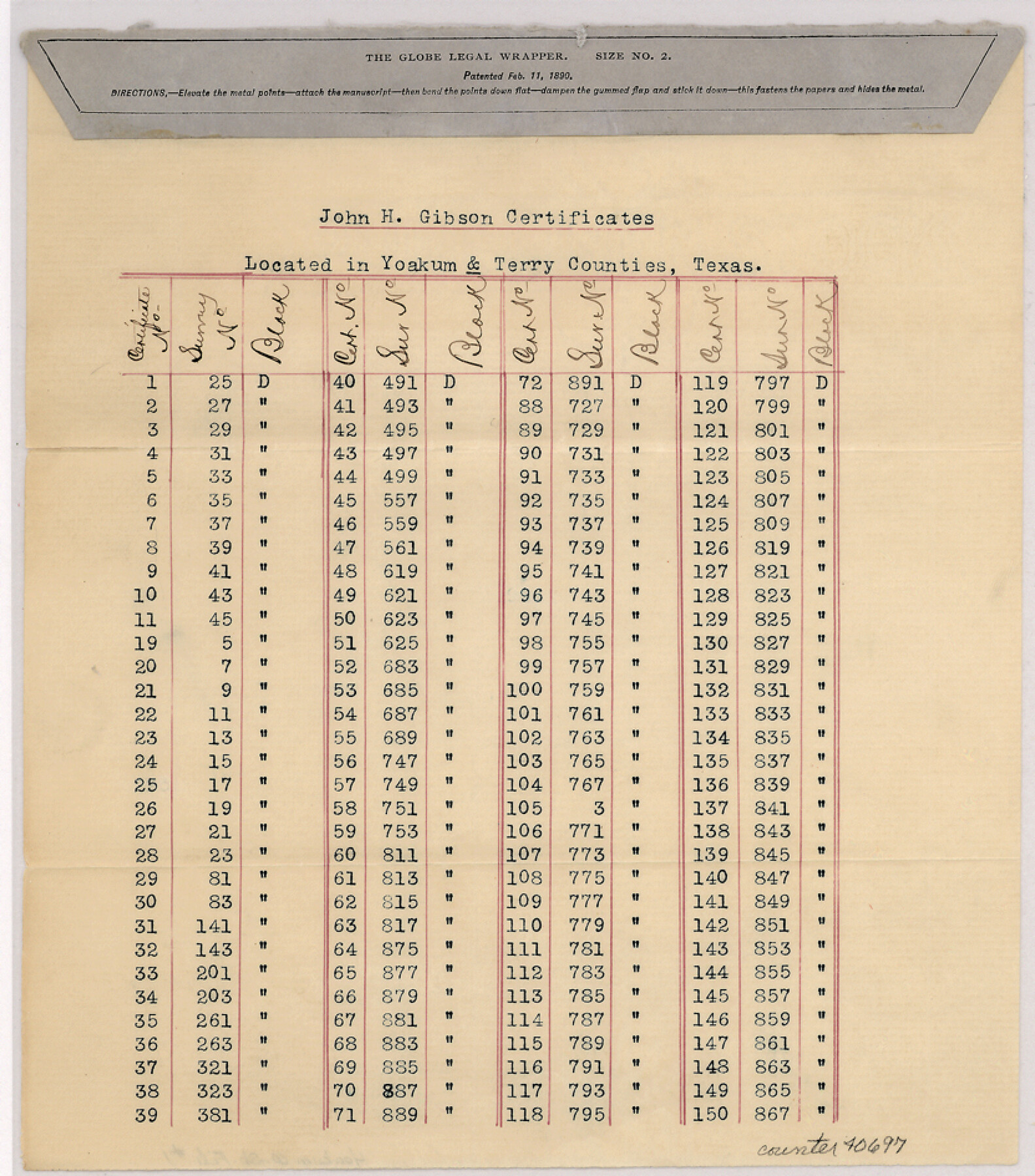 40697, Yoakum County Sketch File 1, General Map Collection