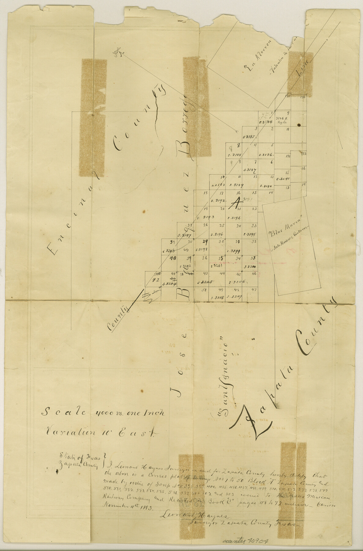 40904, Zapata County Sketch File 3, General Map Collection